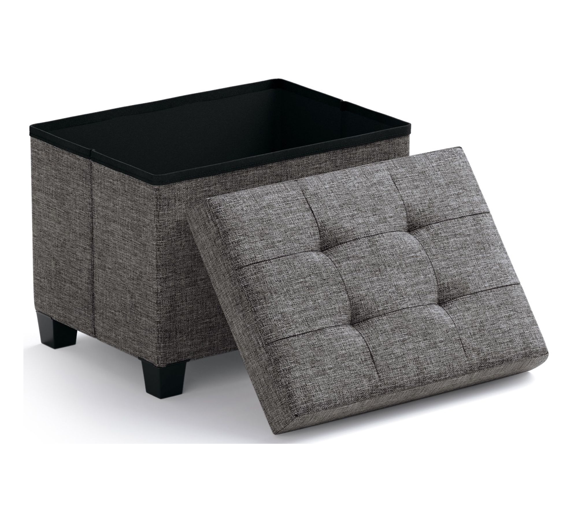 Ornavo Home Rectangle Small Storage Ottoman with Legs
