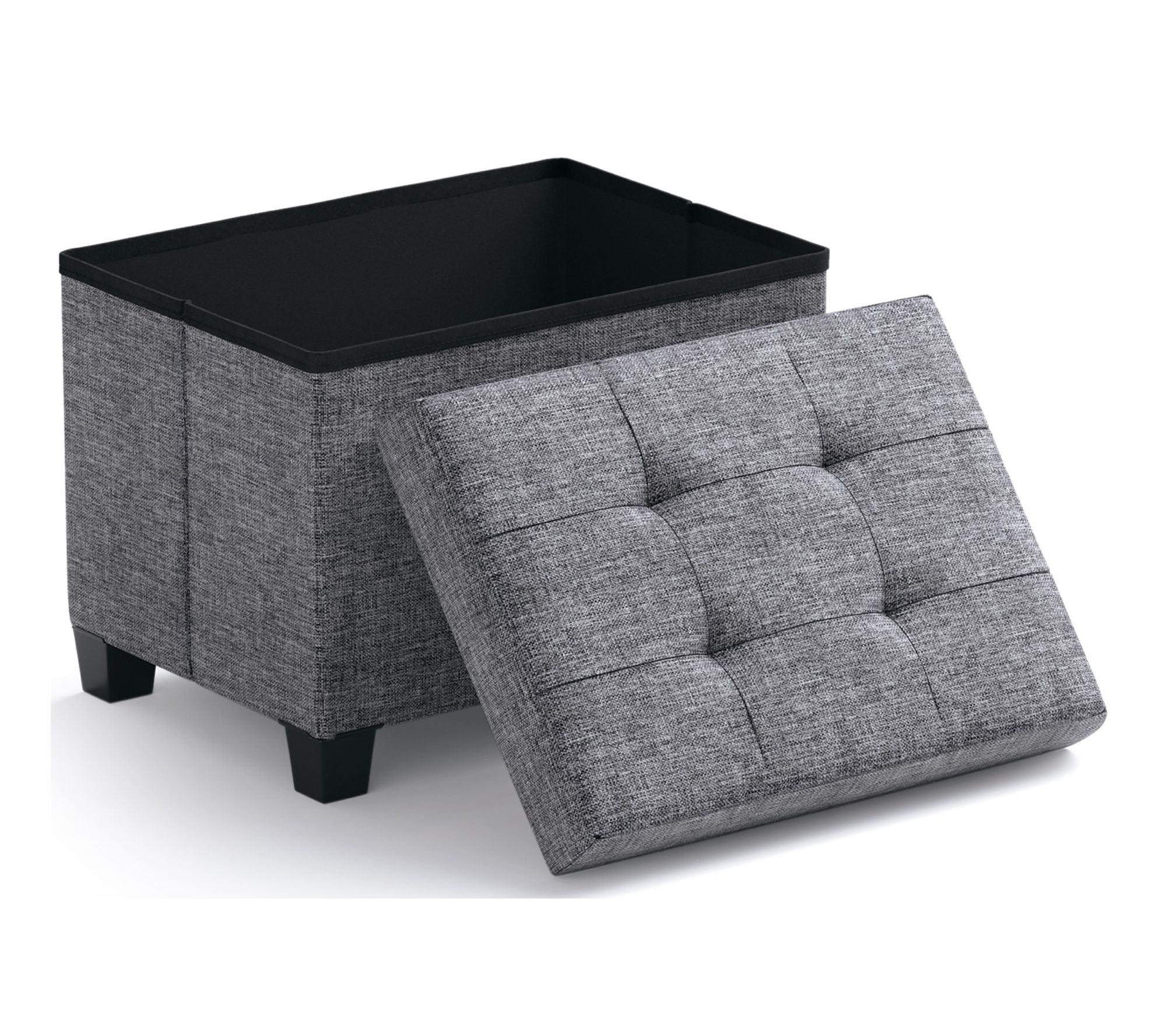 Ornavo Home Rectangle Small Storage Ottoman with Legs