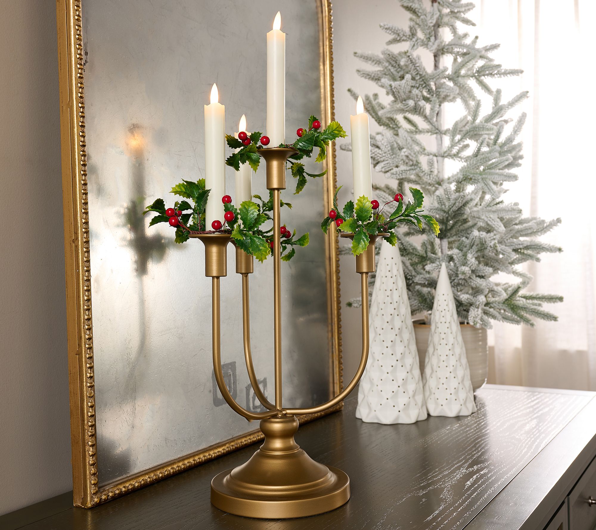 "As Is" Home Reflections Candelabra with S/4 Flameless Taper Candles