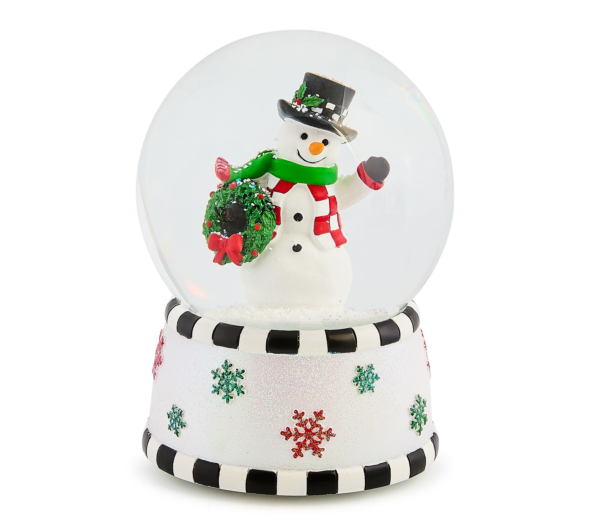 MacKenzie-Childs Check It Out Snowman Snow Globe