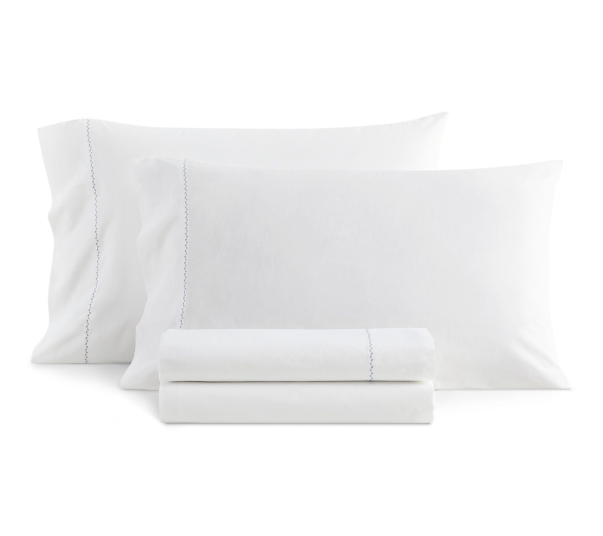 Martha Stewart Lilly Pond Leaf Blue Cotton TwinSheet Set