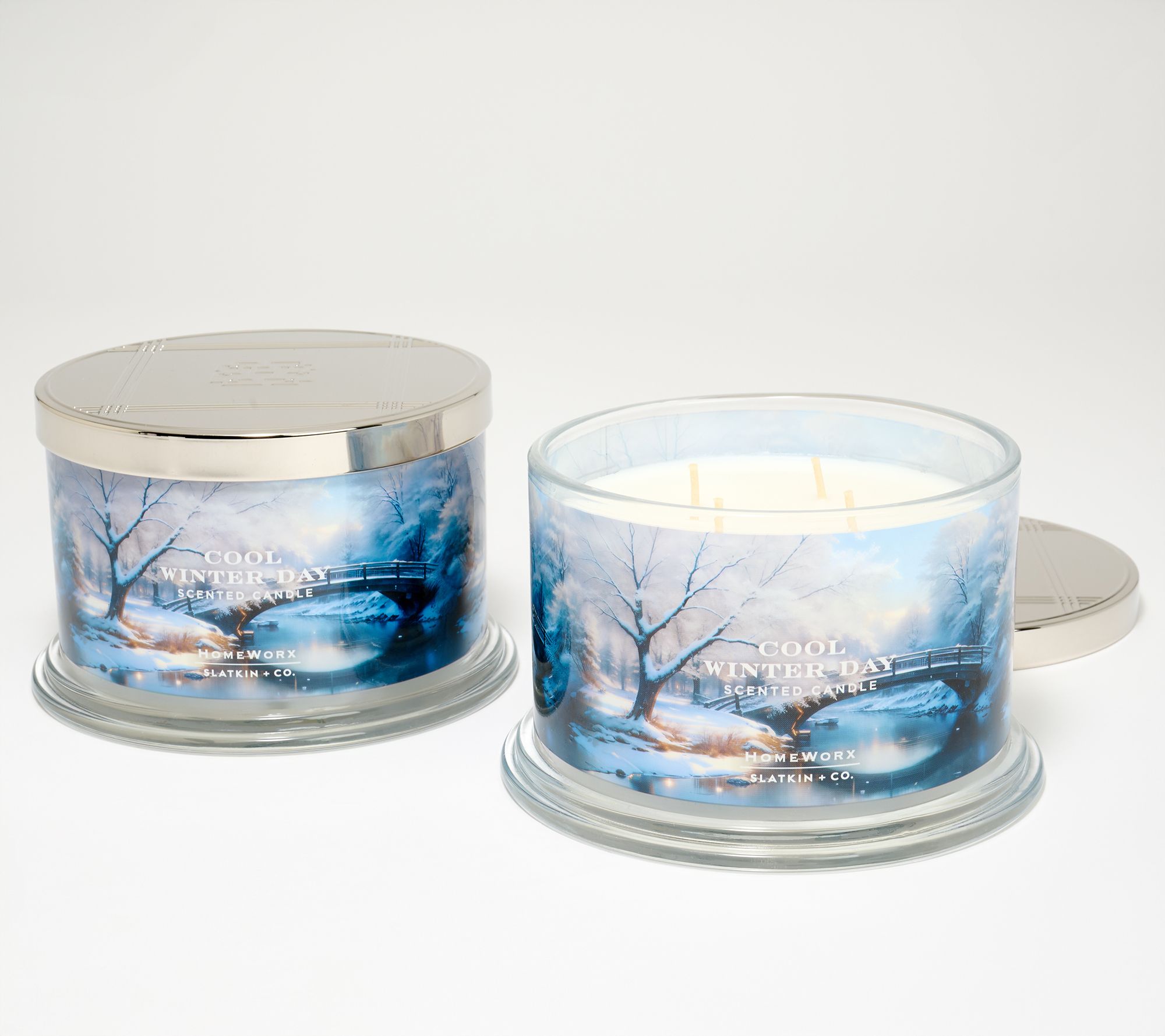 "As Is" HomeWorx by Slatkin + Co. S/2 18oz Cool Winter Candles