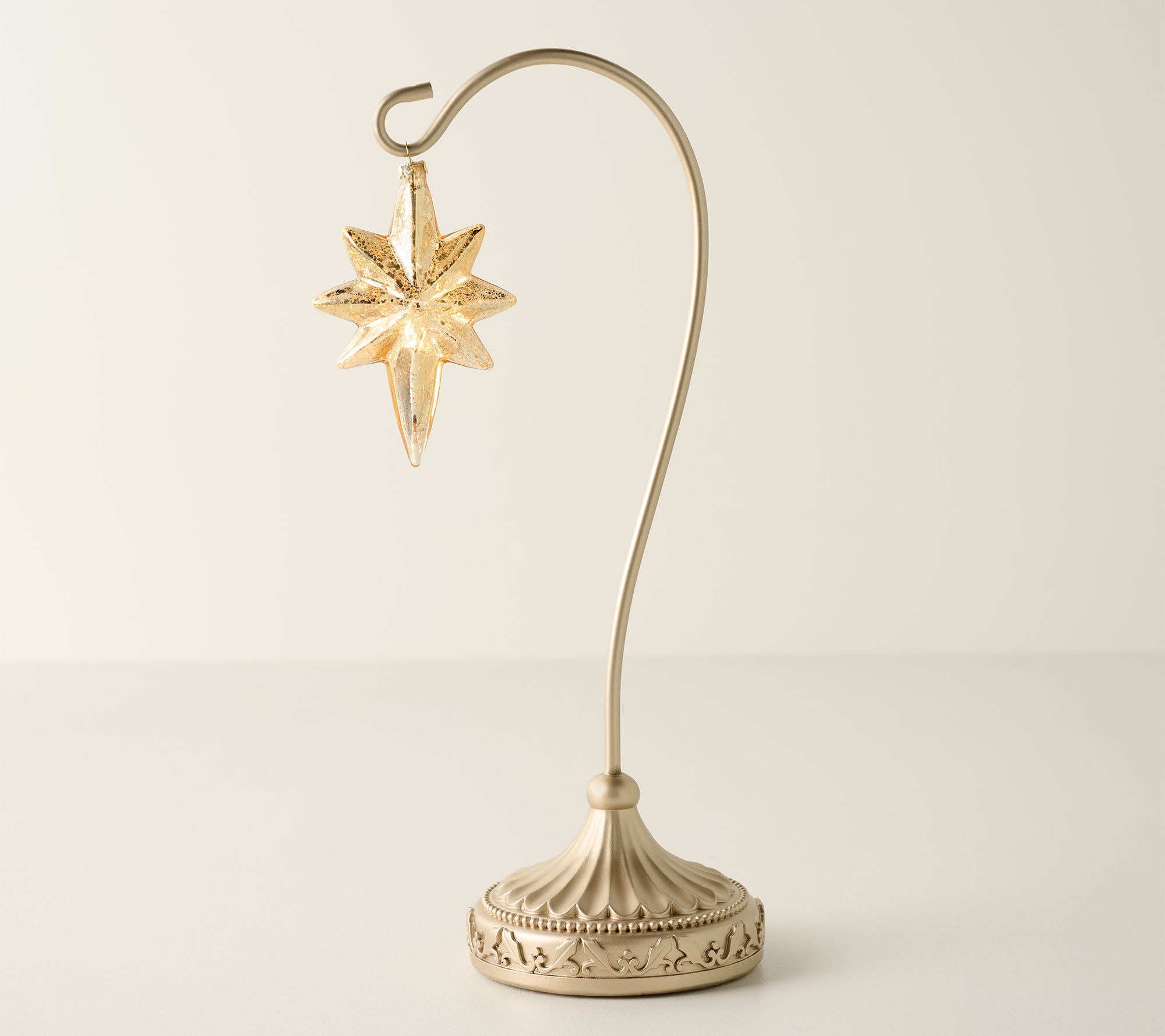 Lit Mercury Glass Star of Bethlehem with Stand by Valerie