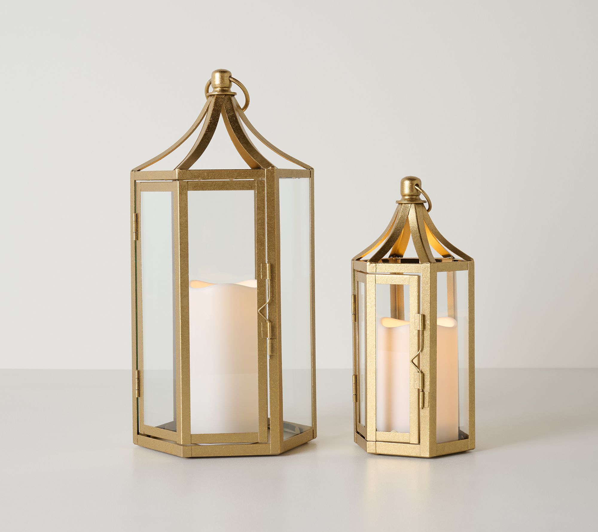 Hotel du Cobb by Dennis Basso S/2 Iron Lanterns w-LED Candles