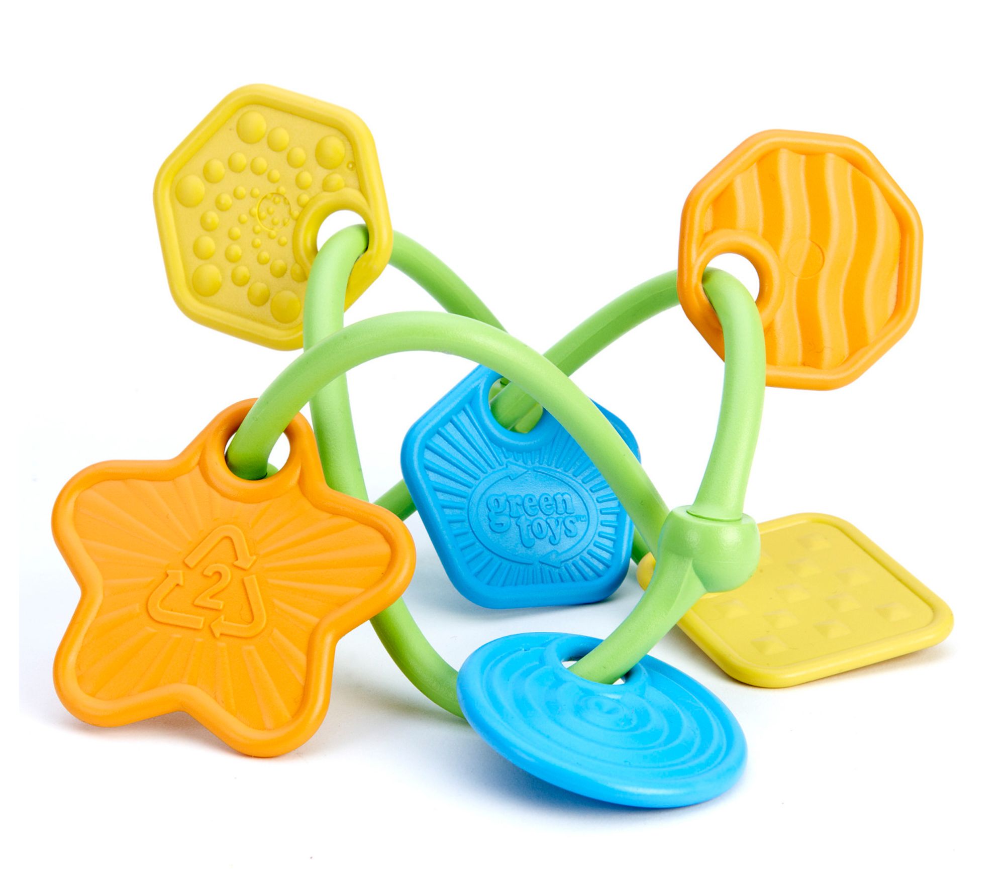 Green Toys Twist Teether Pastel Baby Ring and Shapes