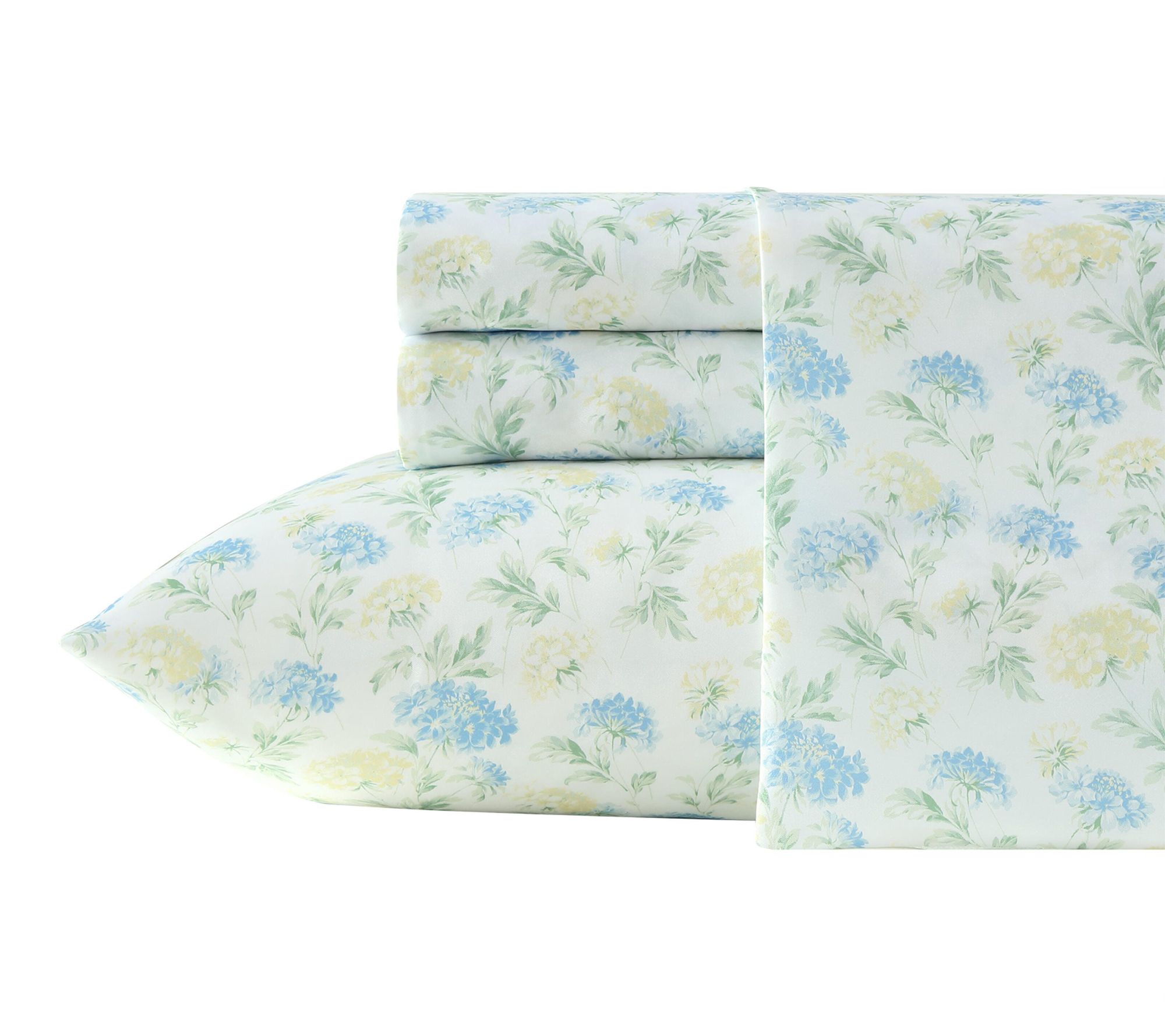 Laura Ashley Edwina Blue/Yellow Microfiber FullSheet Set