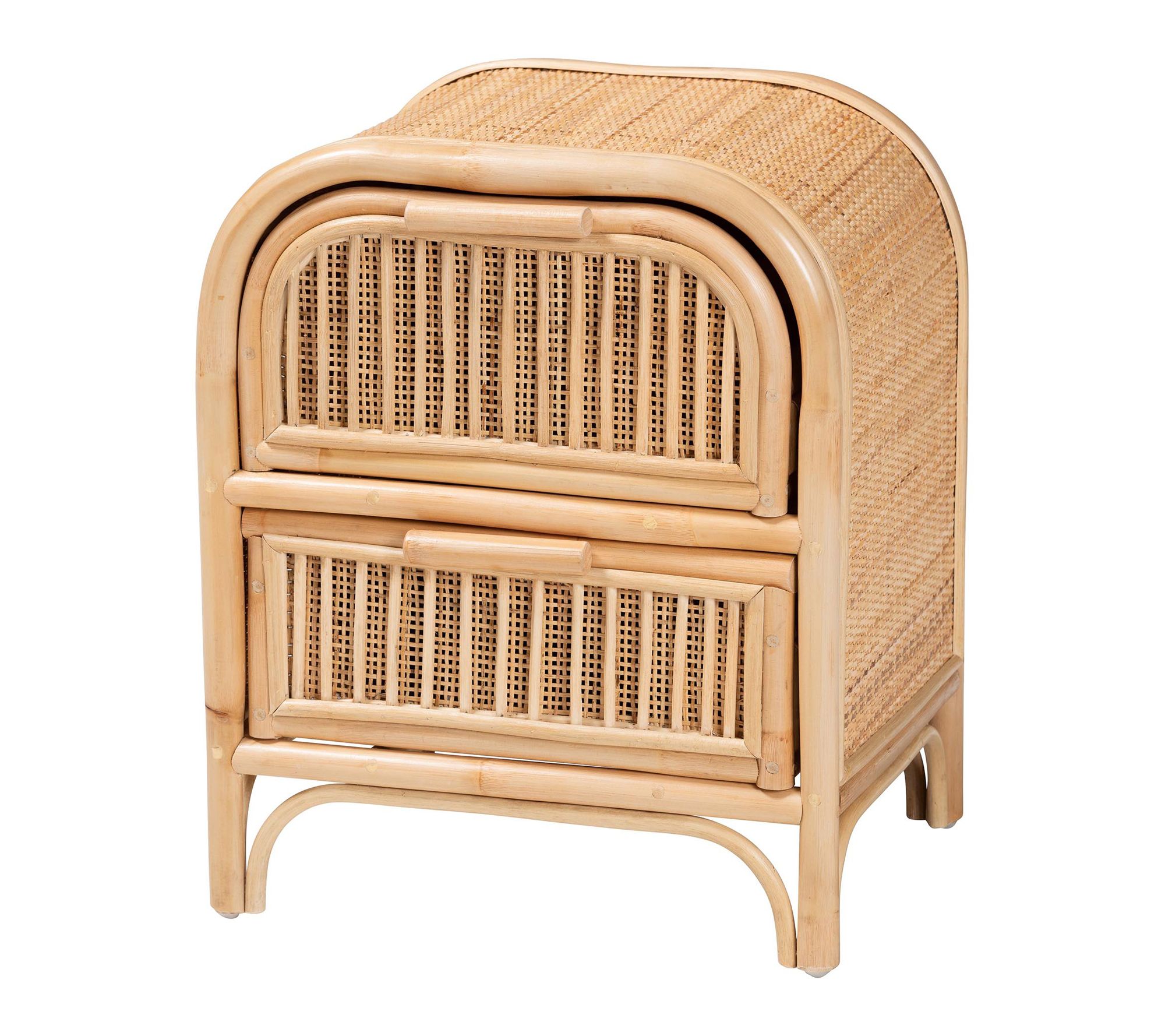 bali & pari Adrika Natural Rattan 2-Drawer Nightstand