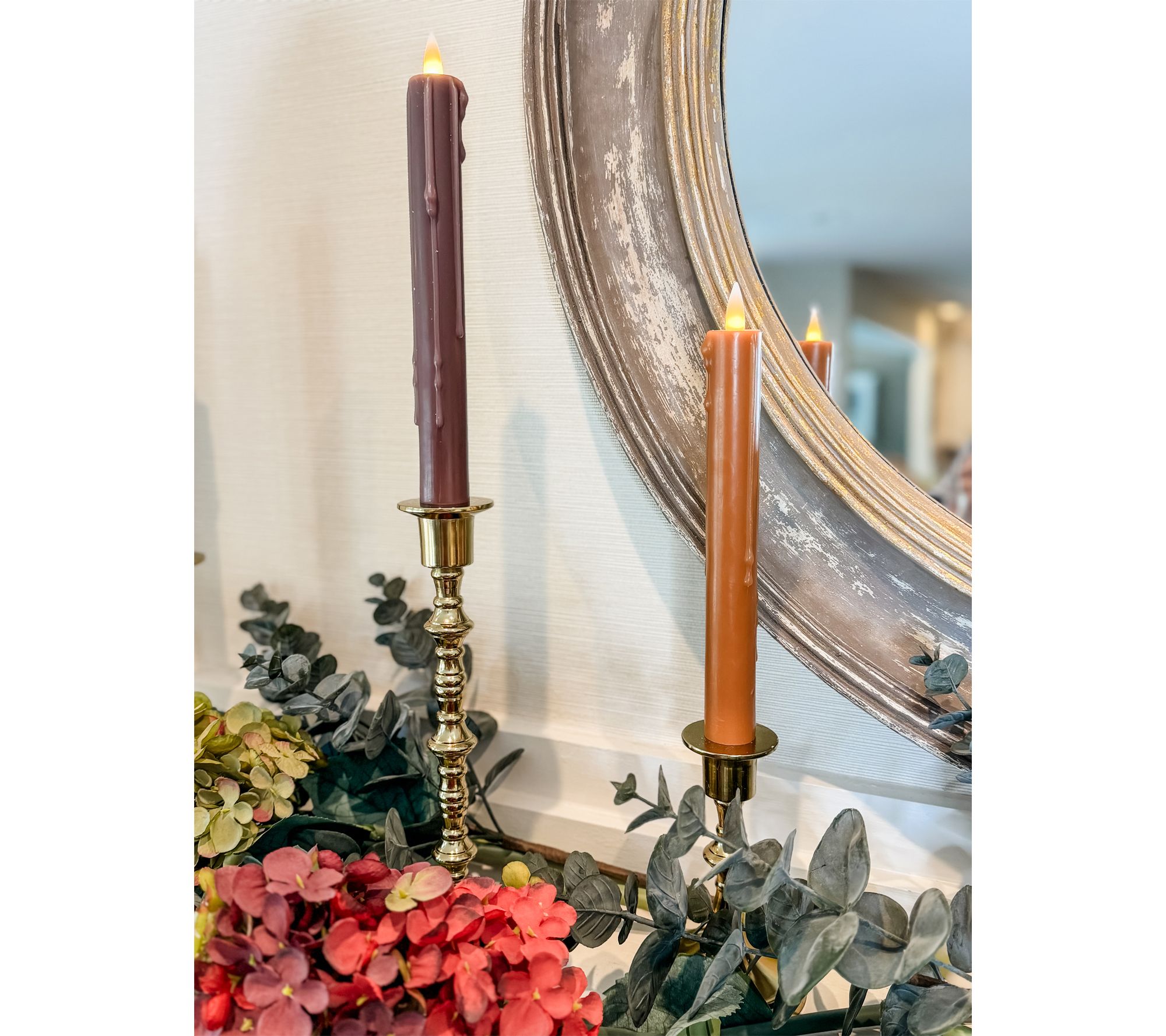 Simply Stunning S/3 Drip Wax Flameless Tapers by Janine Graff | QVC