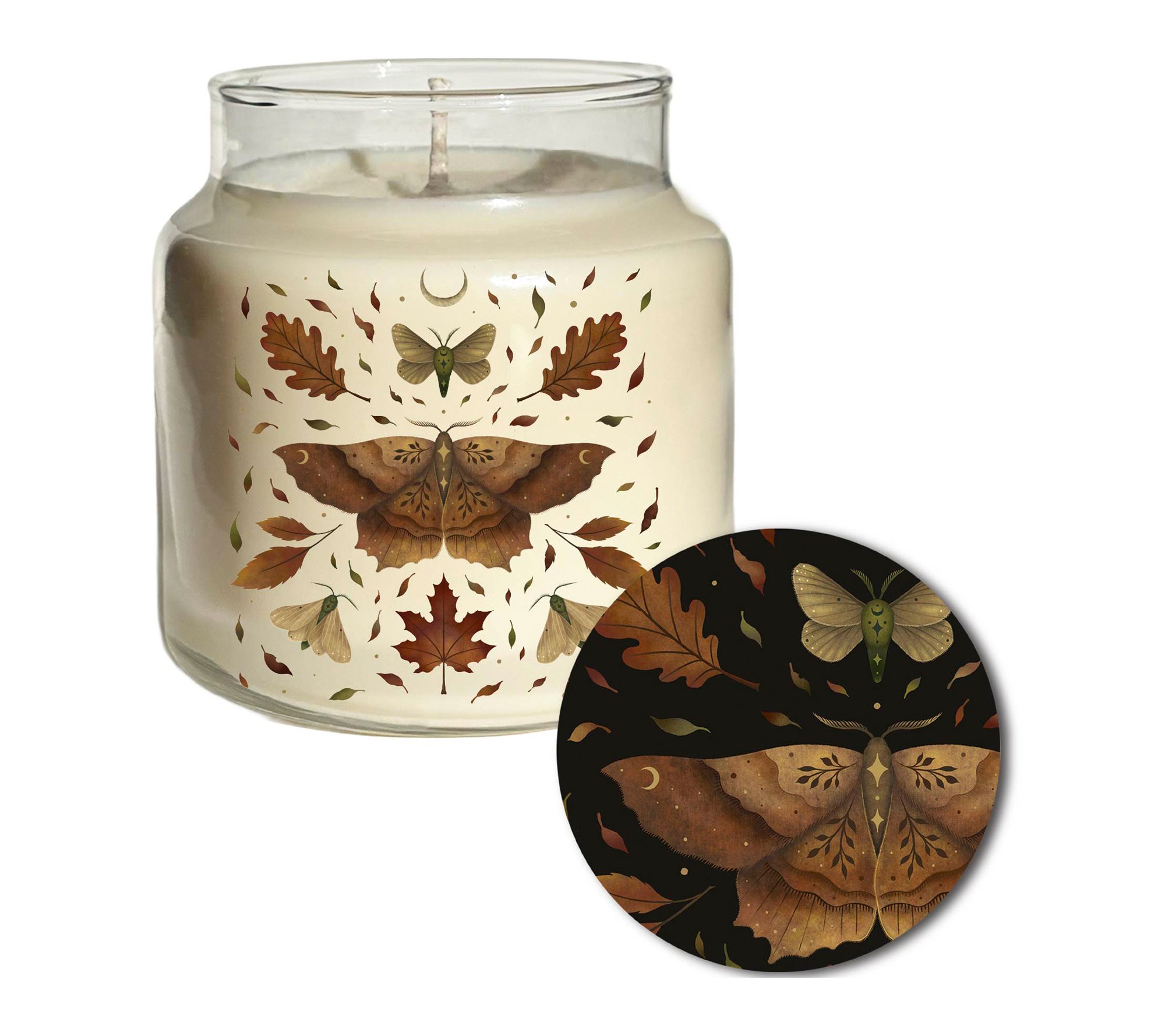 Courtside Market Autumn Moth 18 oz Candle with Wooden Lid