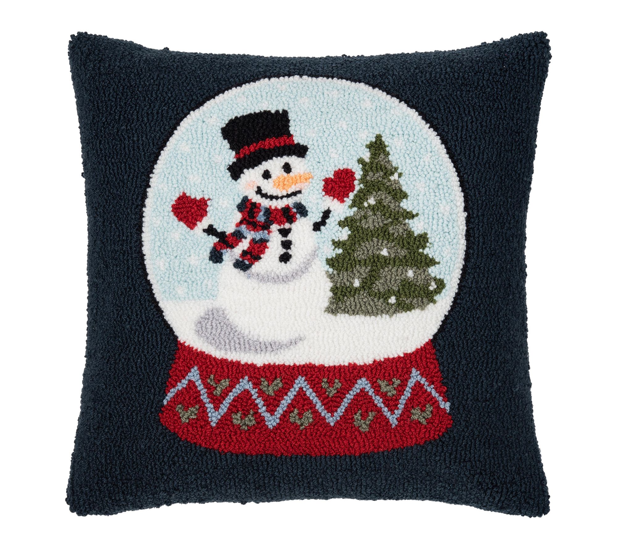 C&F Home Winter Snow Globe Hooked Pillow