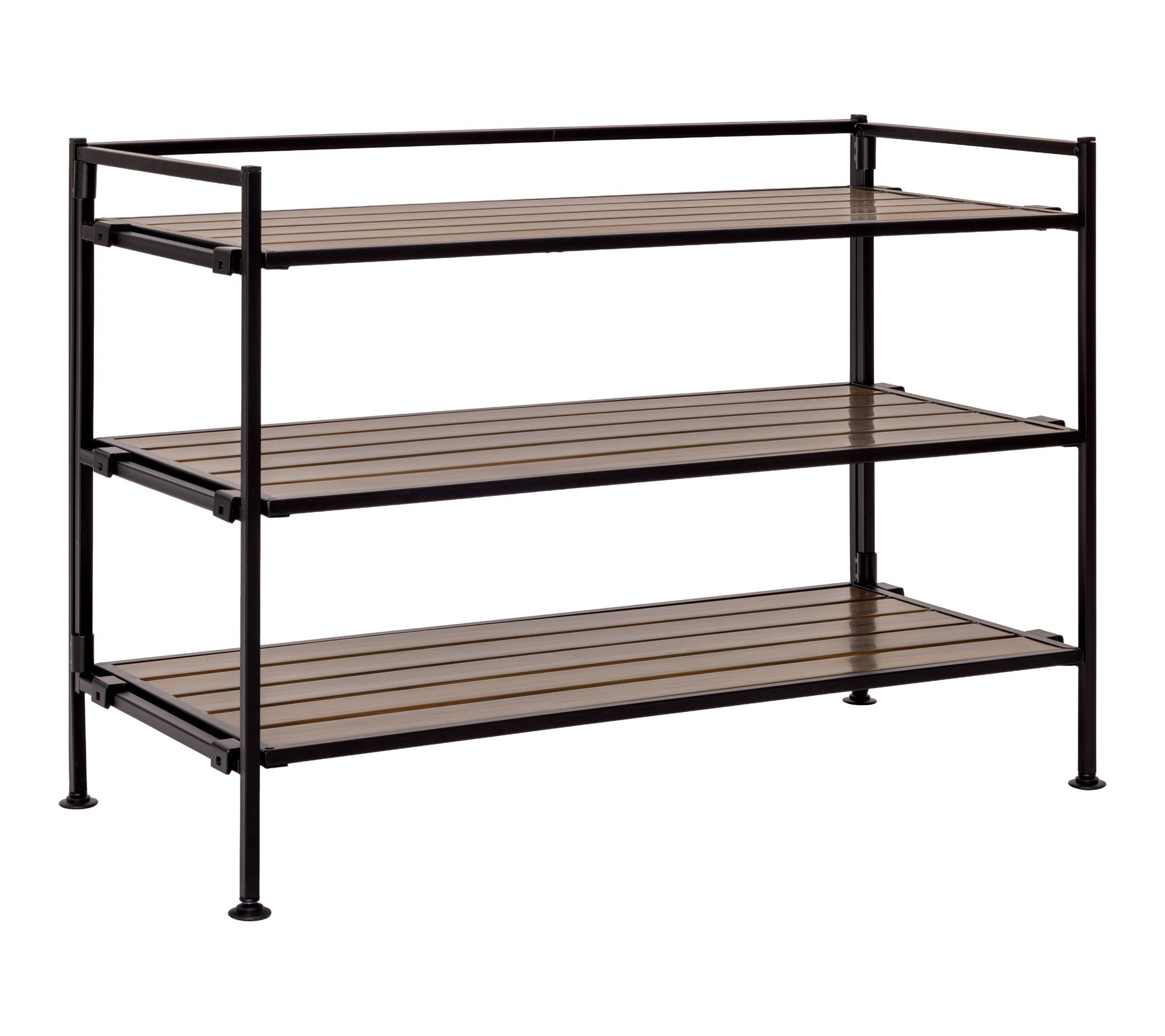 Seville Classics 3-Tier HOME Resin Slatted Stackable Shoe