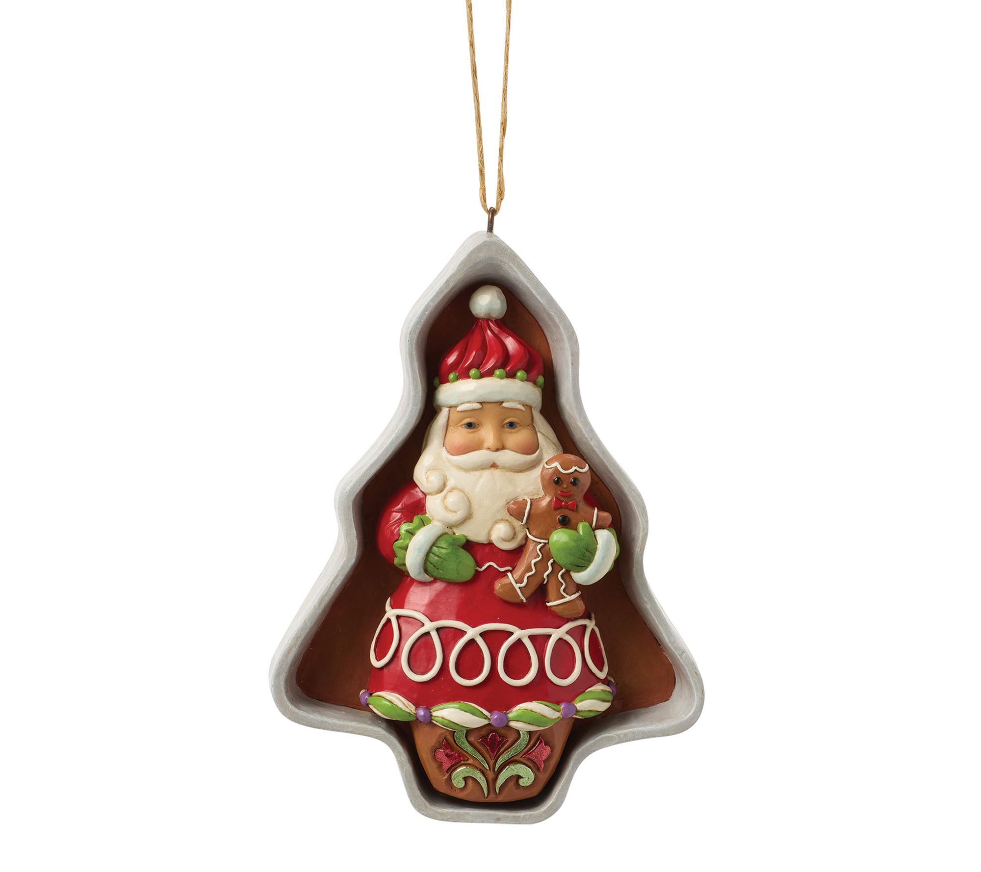 Jim Shore Heartwood Creek Cookie Cutter Santa Hanging Ornament