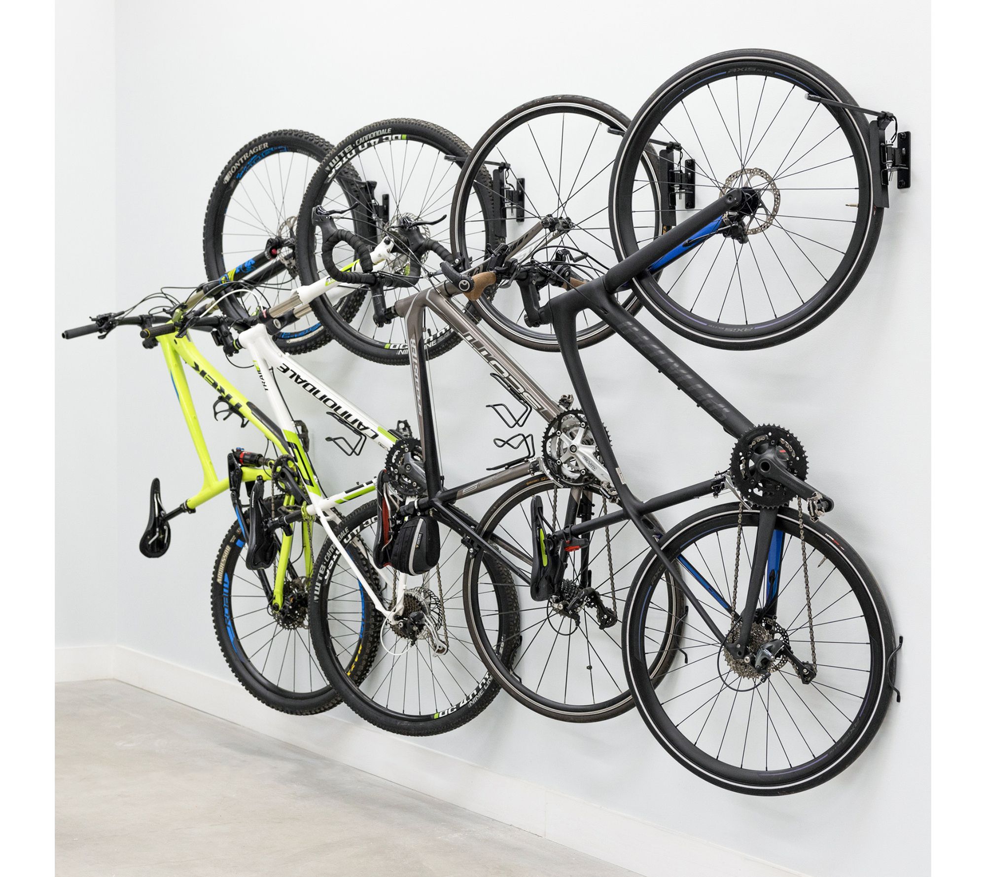StoreYour Swivel Mount Bike Rack - 4 Bicycle Wall Hooks