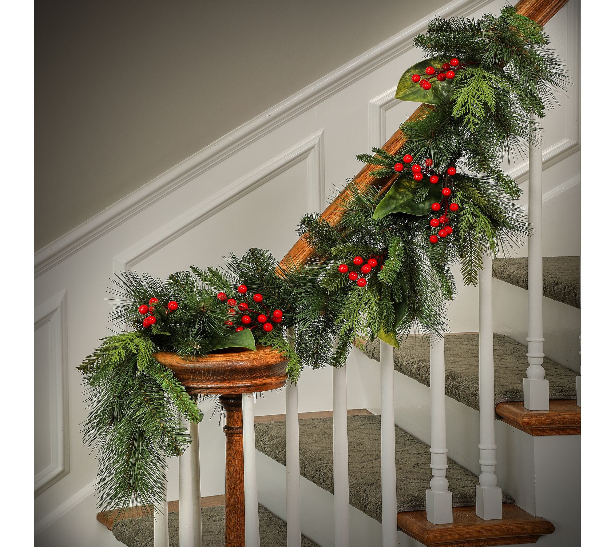 48" Uv Pine Magnolia Berry Spruce Garland by Valerie