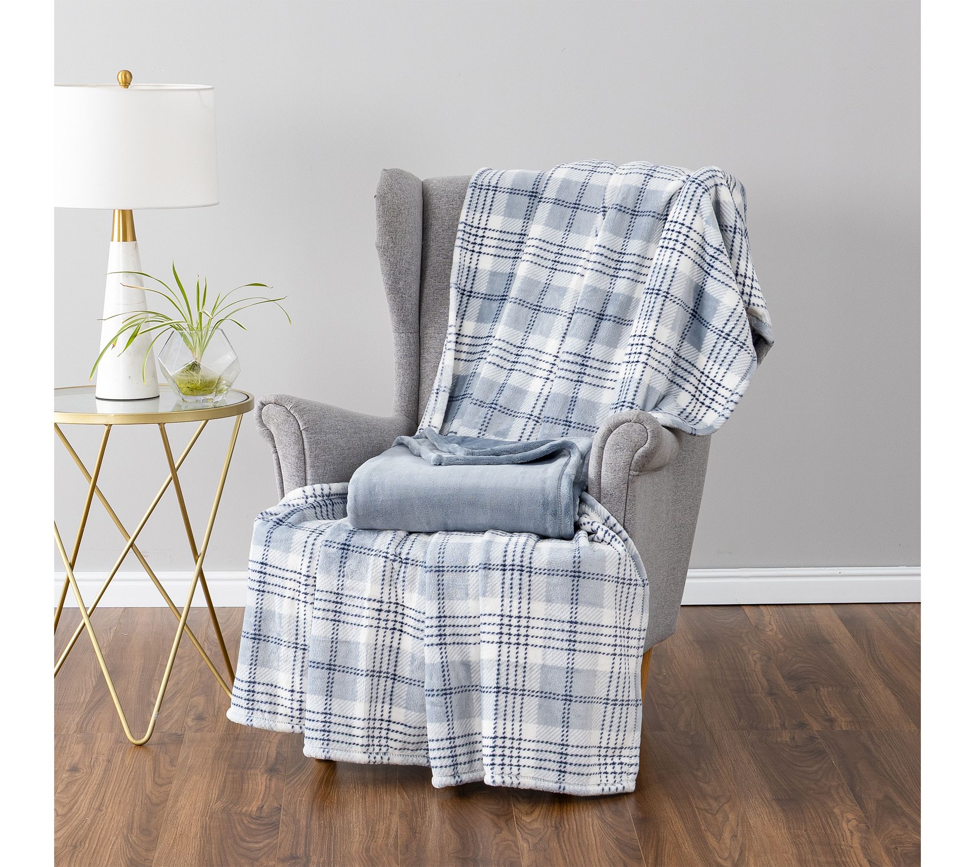 Berkshire Plaid Velvetsoft Throws 2 Pack