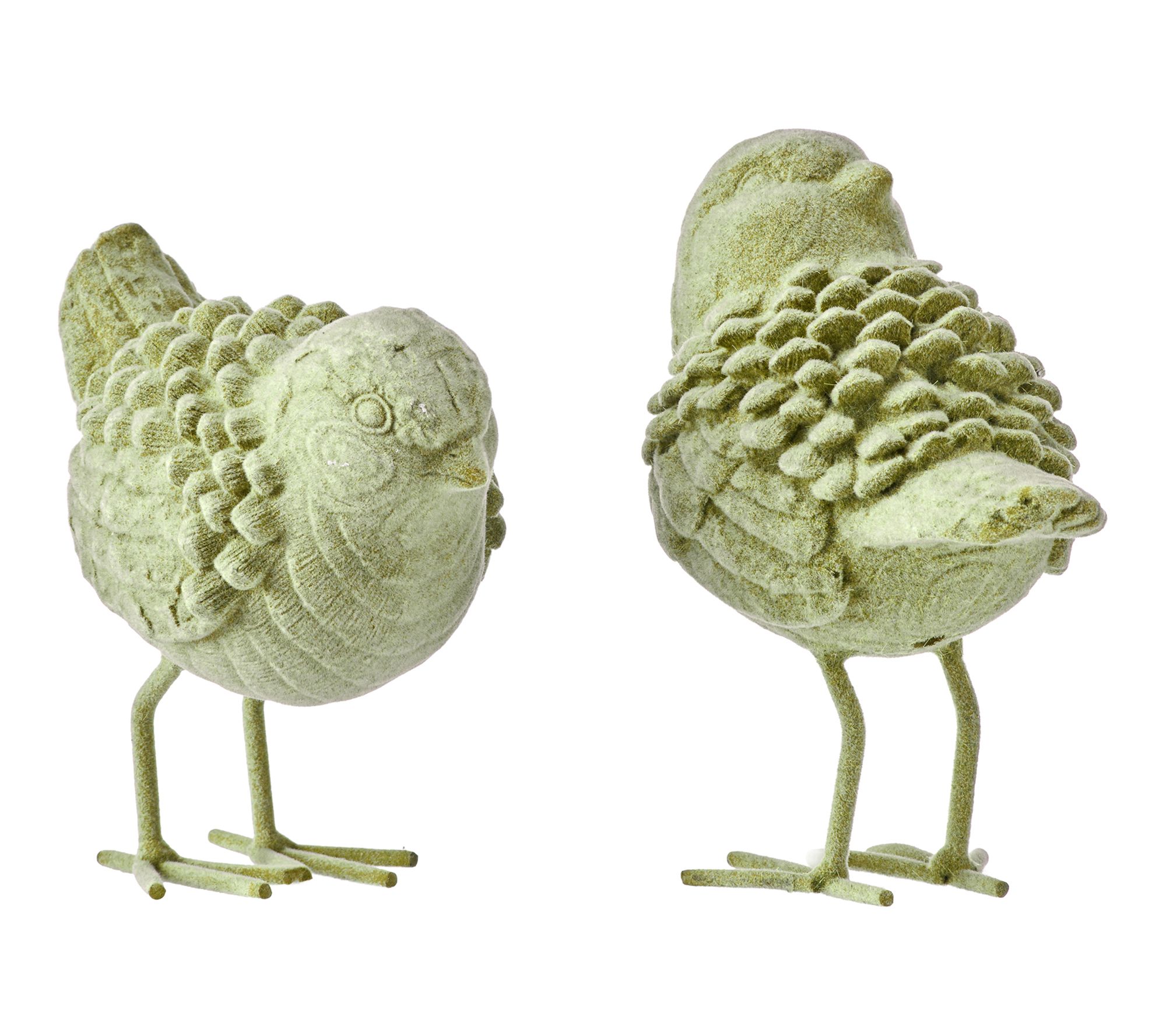 4.5-5.5" Resin Flocked Winter Bird Set of 2 by Valerie