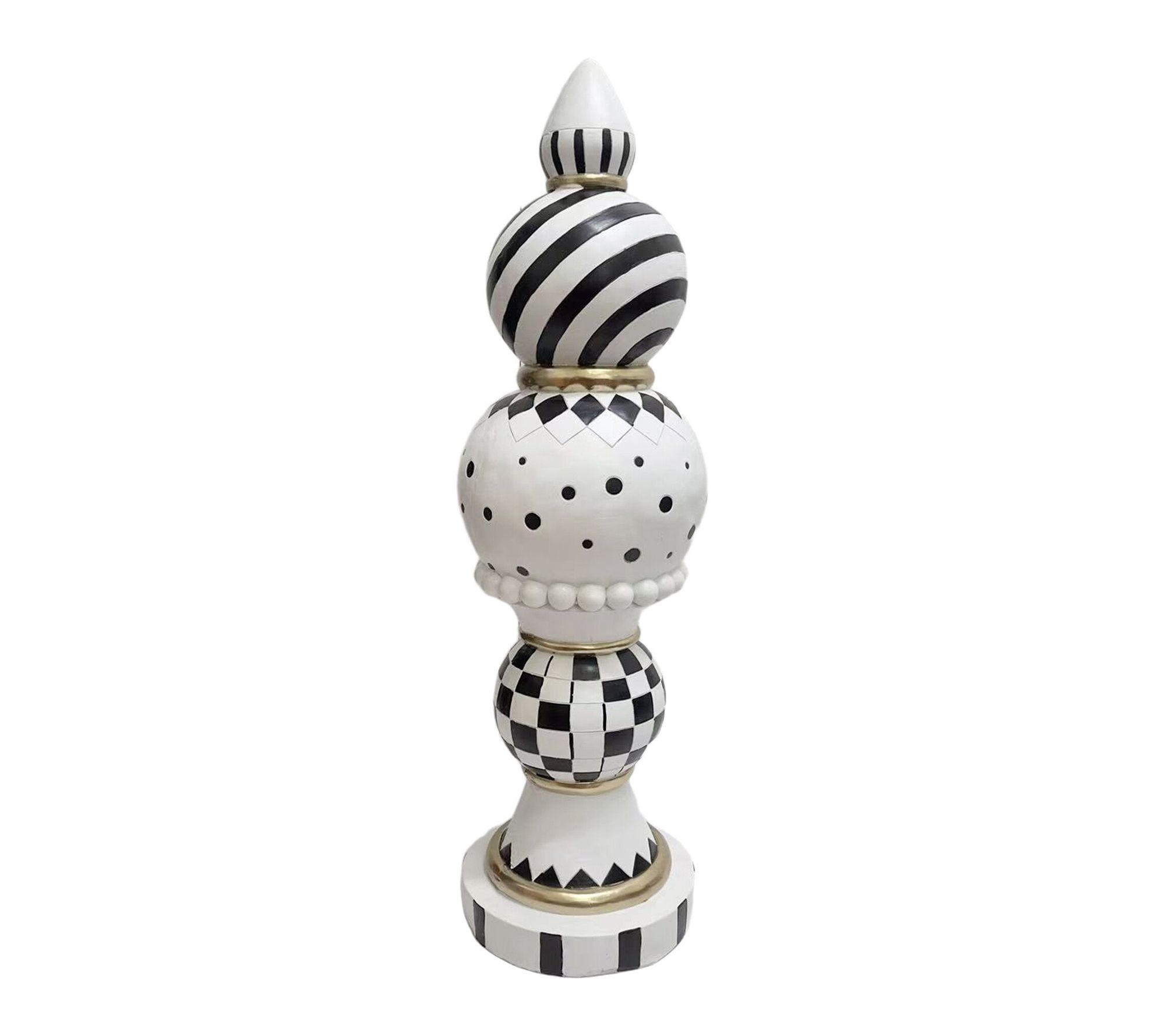 Haunted Hill Farm 4-ft. Black & White Halloween Finial