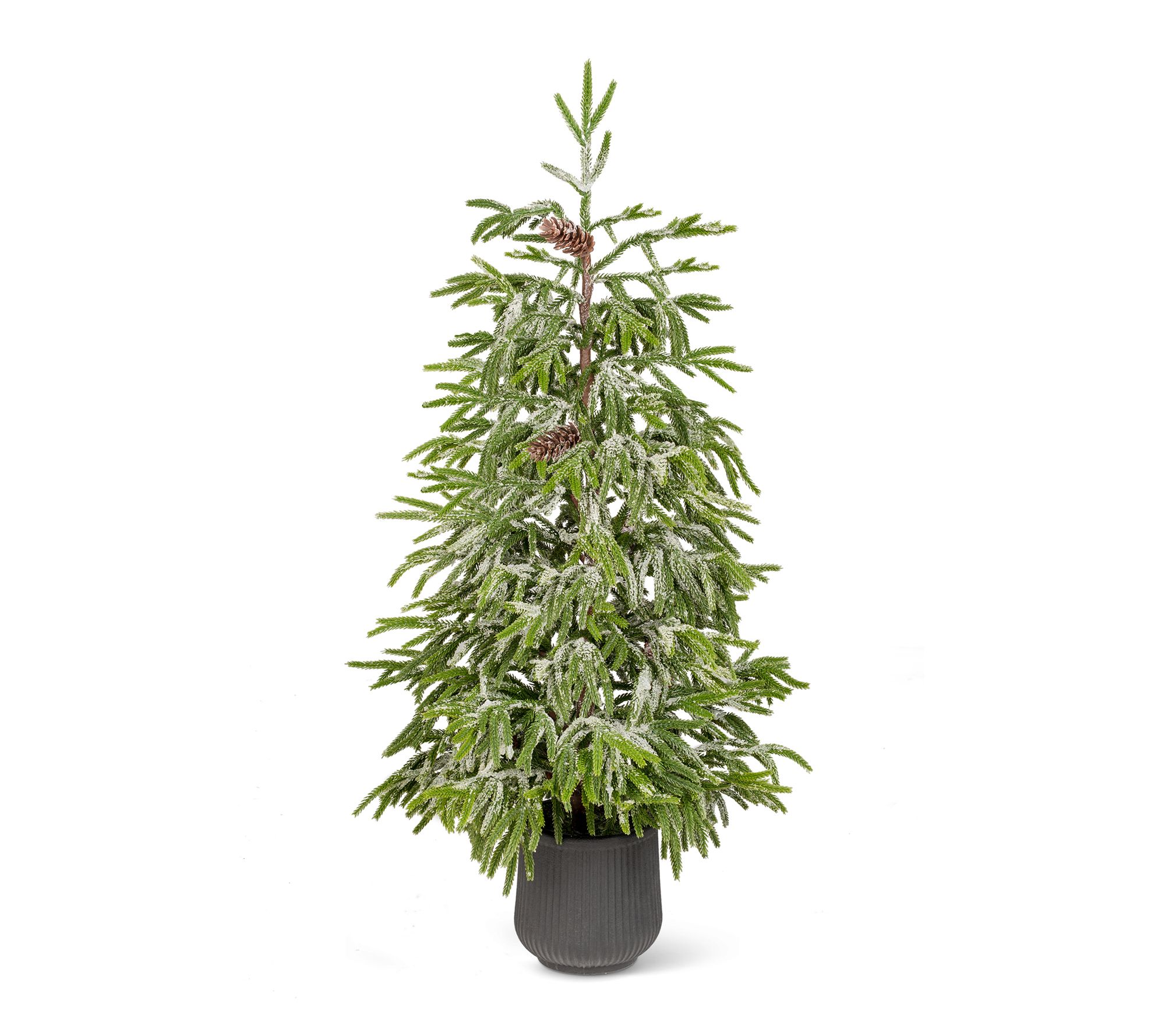 Glitzhome 4' Christmas Artificial Frosted Norfolk Porch Tree