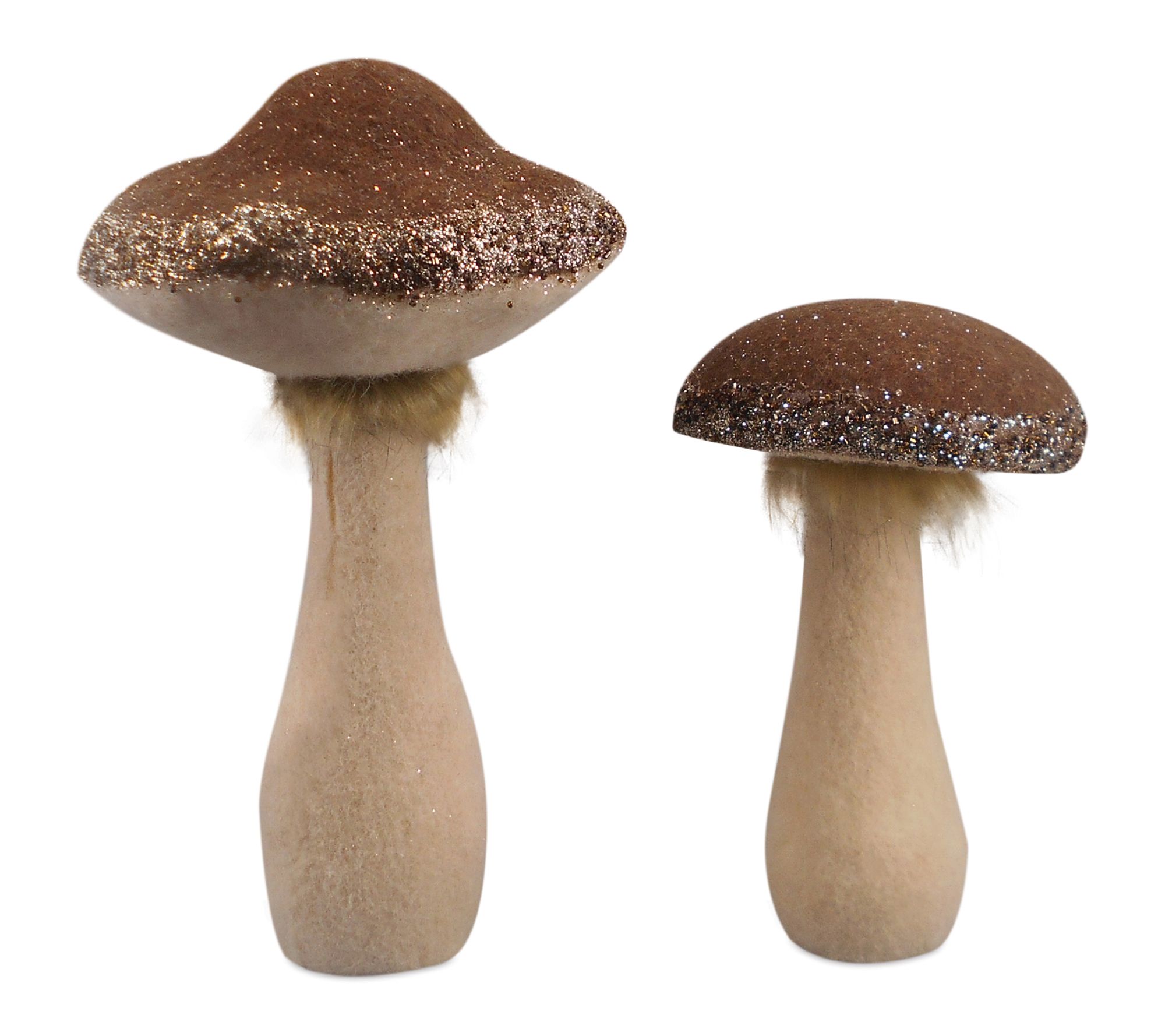 Melrose Glittered Mushroom Decor (Set of 2)