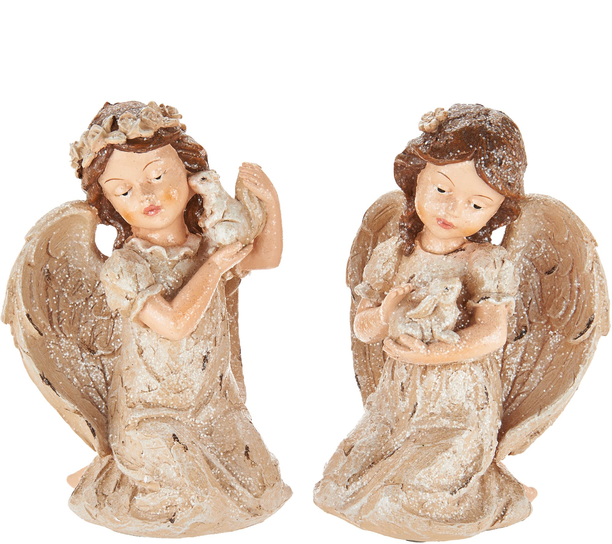 Set of 2 Vintage Angels Holding Animals by Valerie - Page 1 — QVC.com