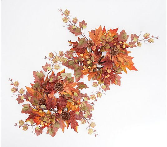 Set of 2 Maple Leaf Harvest Candle Rings by Valerie