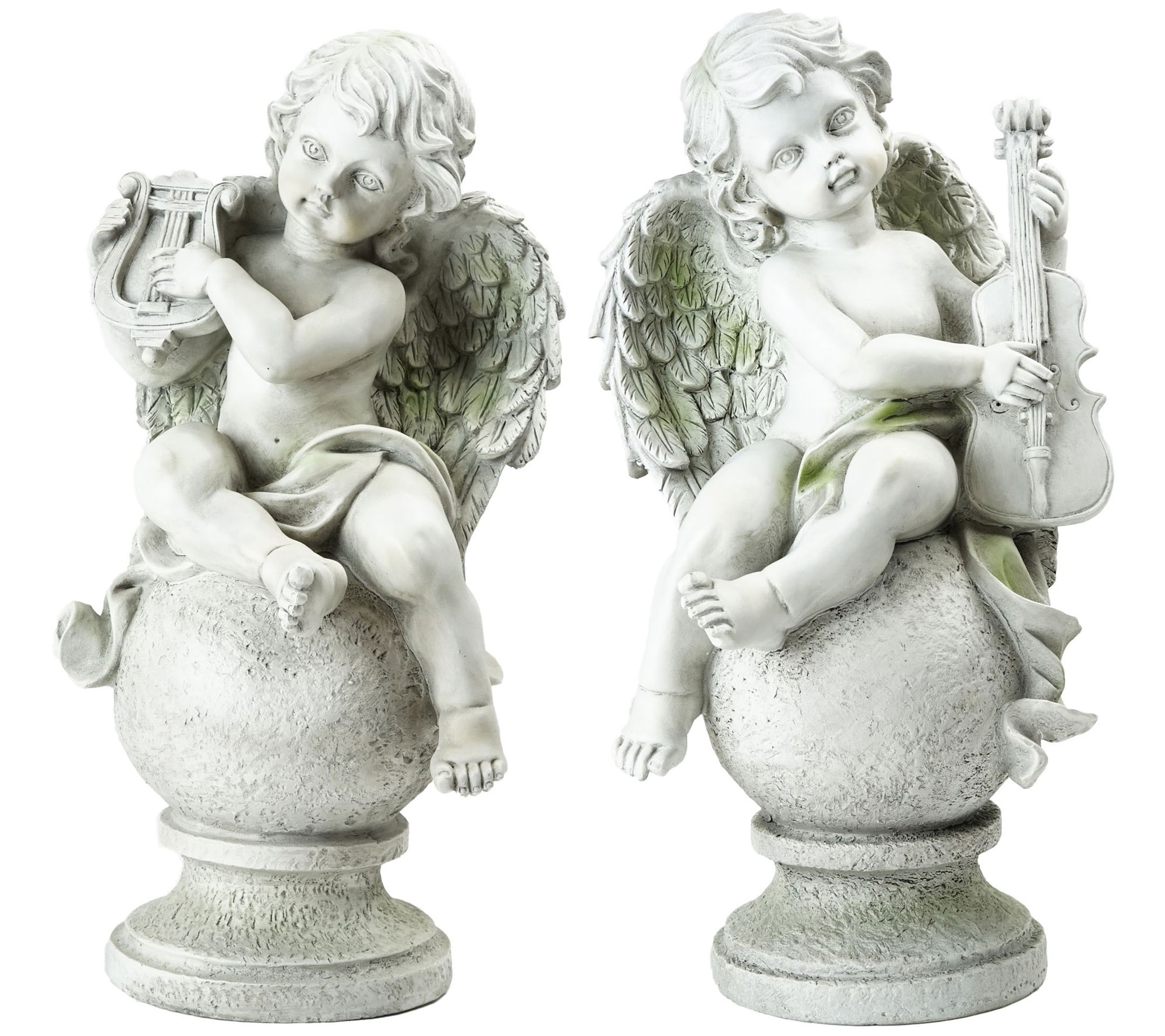 Northlight 14.75" White Cherub Angels Statues - Set of 2