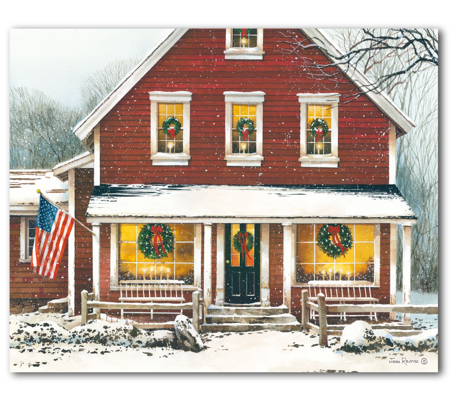 Courtside Market Christmas Farmhouse 16x20 Canv as
