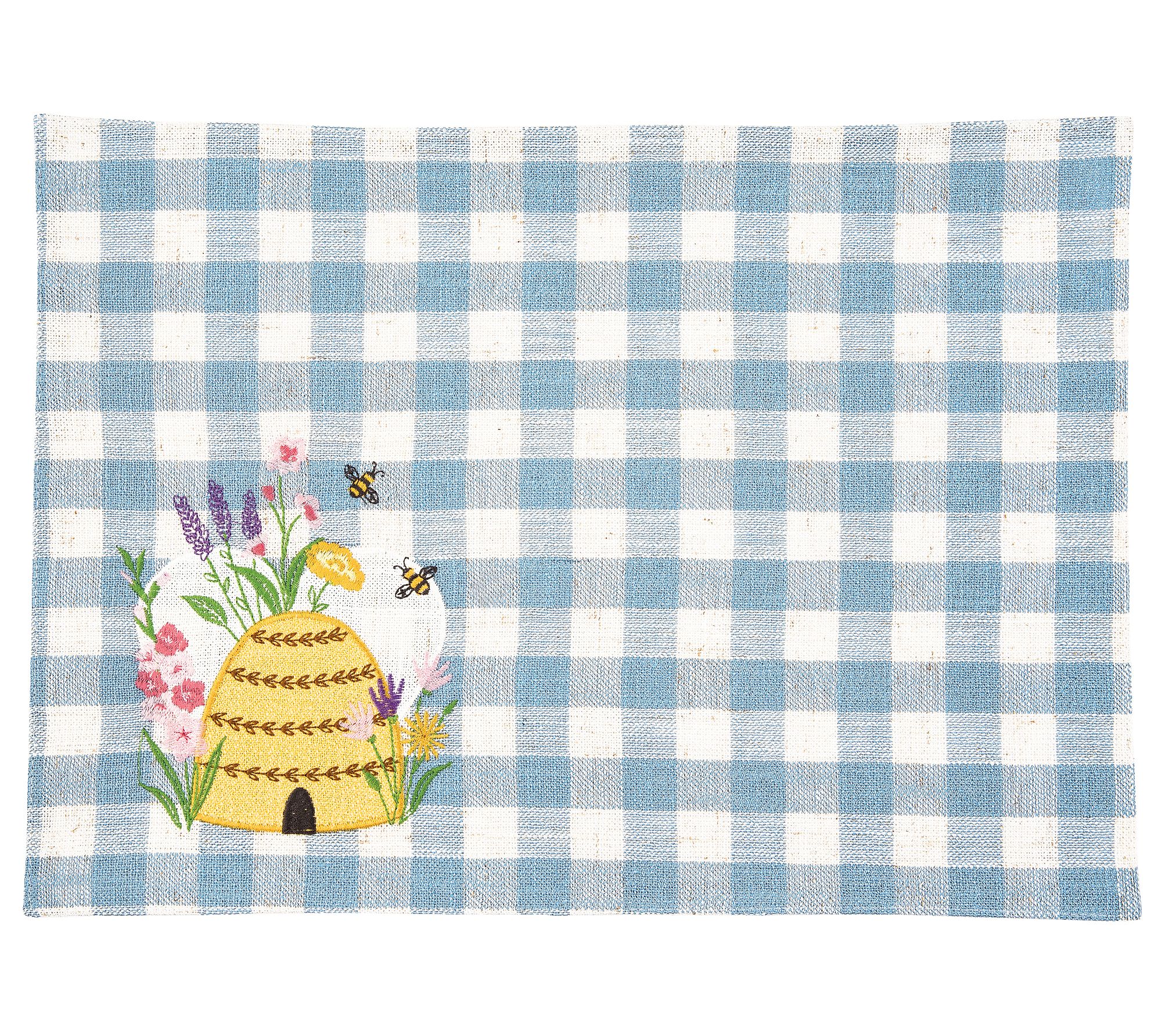 Bee Happy In Blue Placemat Set of 6 by Valerie