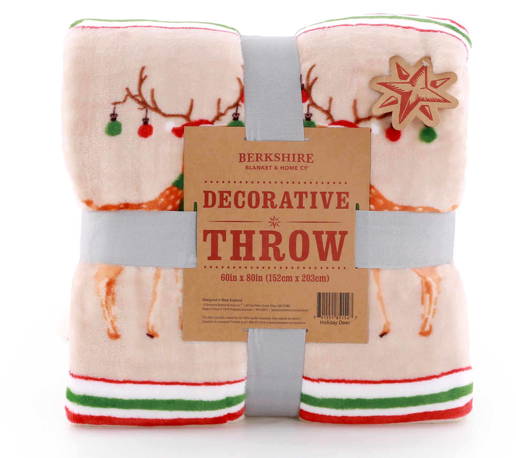 Berkshire Oversized Whimsical Holiday Printed Throw