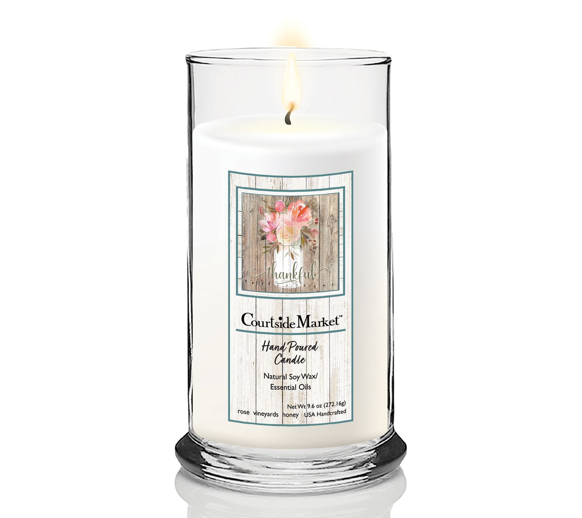 Courtside Market Thankful Status Candle Glass 1 8 oz.
