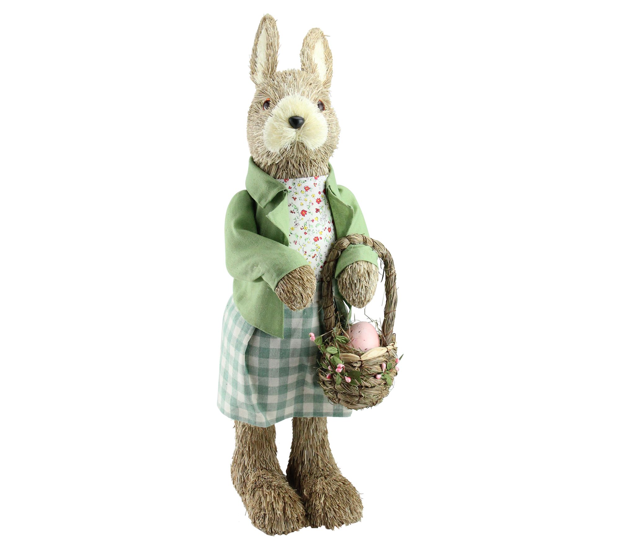 20.25" Easter Bunny Rabbit Spring Figure with Egg Basket