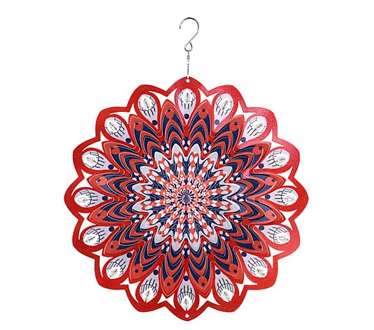 Exhart Red Laser-Cut Hanging Wind Spinner