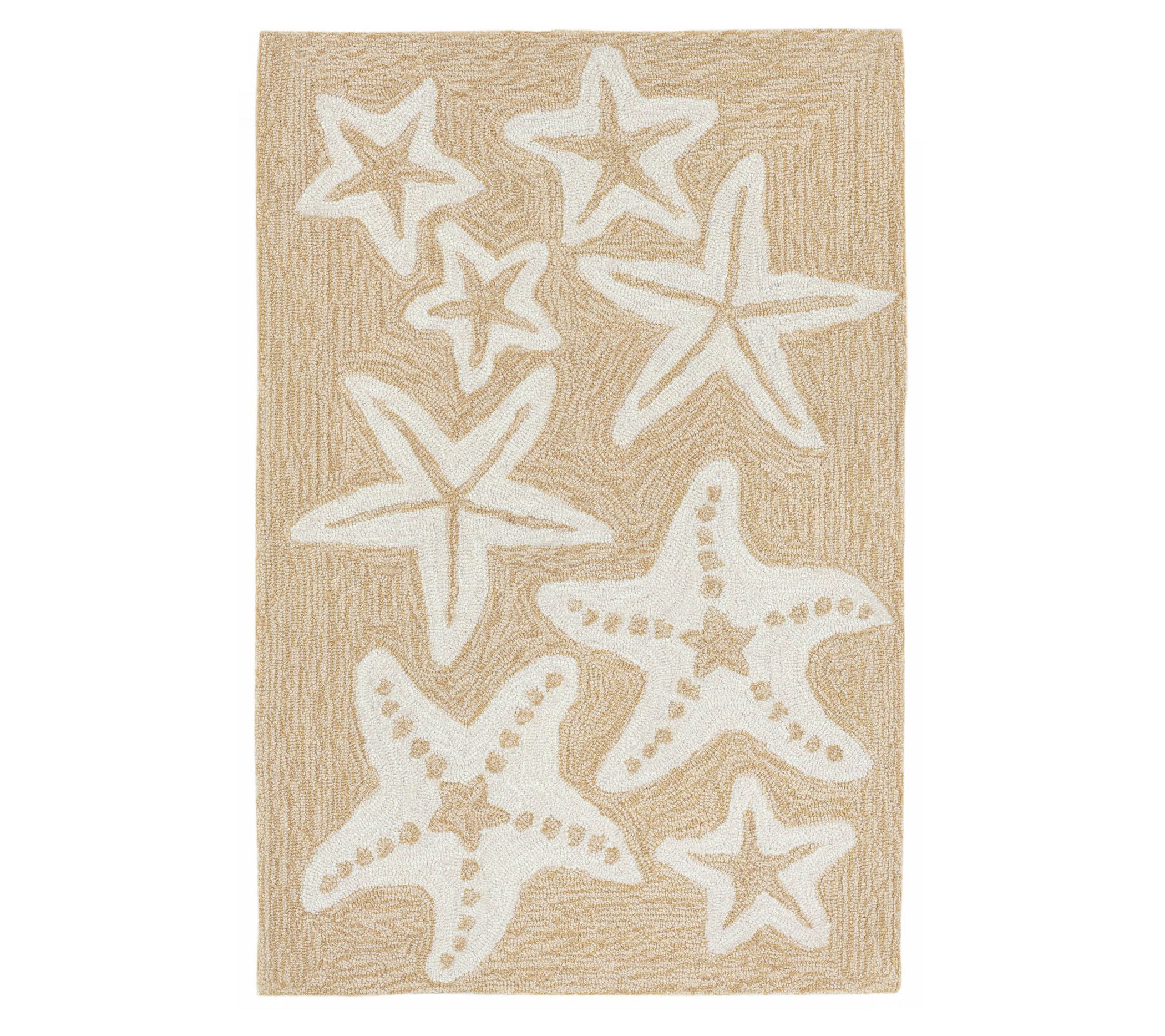 Liora Manne Capri Starfish In-Out Rug Neutral 20" x 30"
