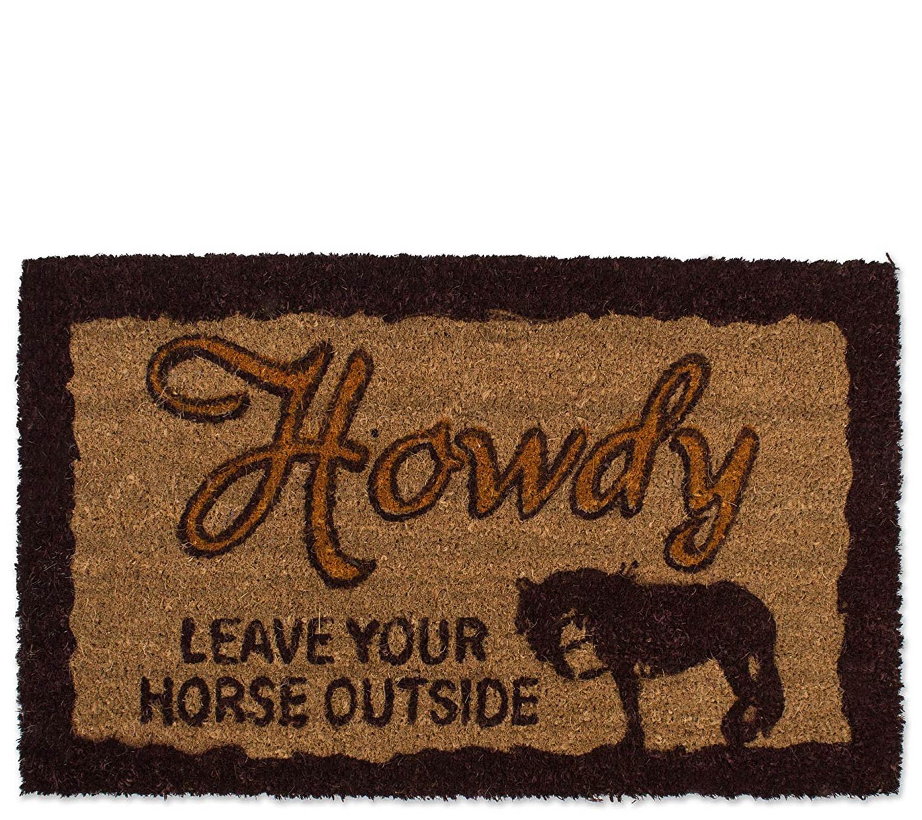 Howdy Leave Your Horse Natural Coir Doormat With Nonslip Back