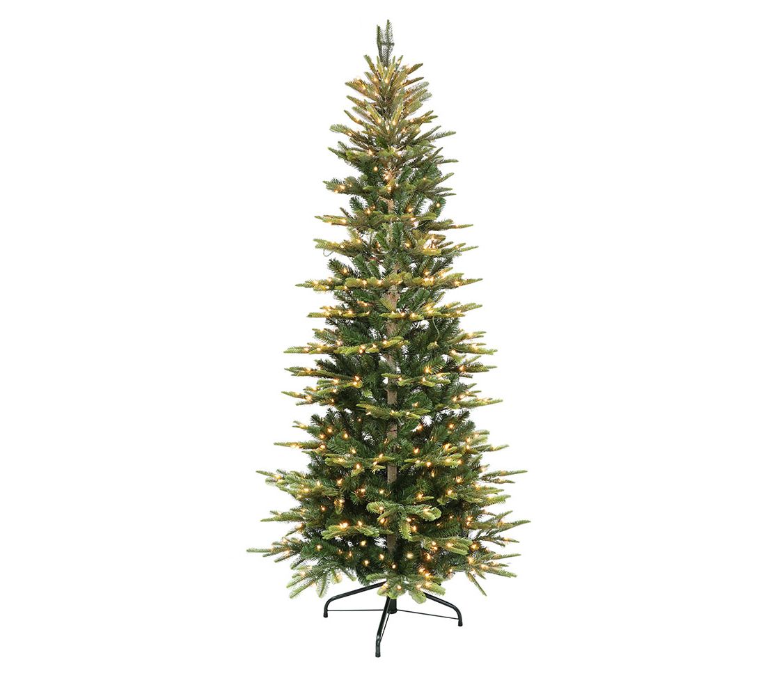 7.5' Slim Artic Fir Artificial Tree 450 Clear L ights - QVC.com