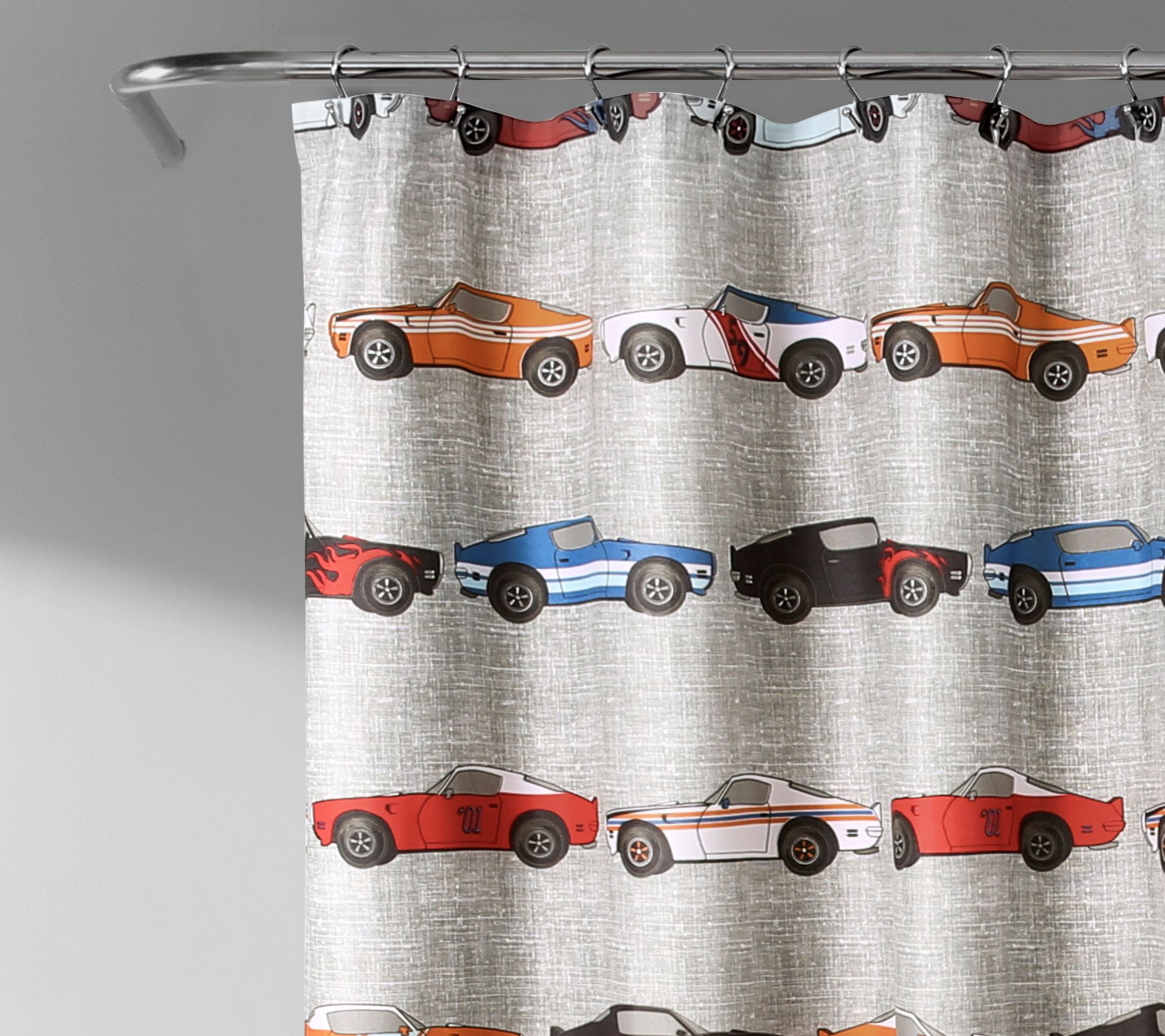 Race Cars 72&quot; x 72&quot; Shower Curtain by Lush Decor