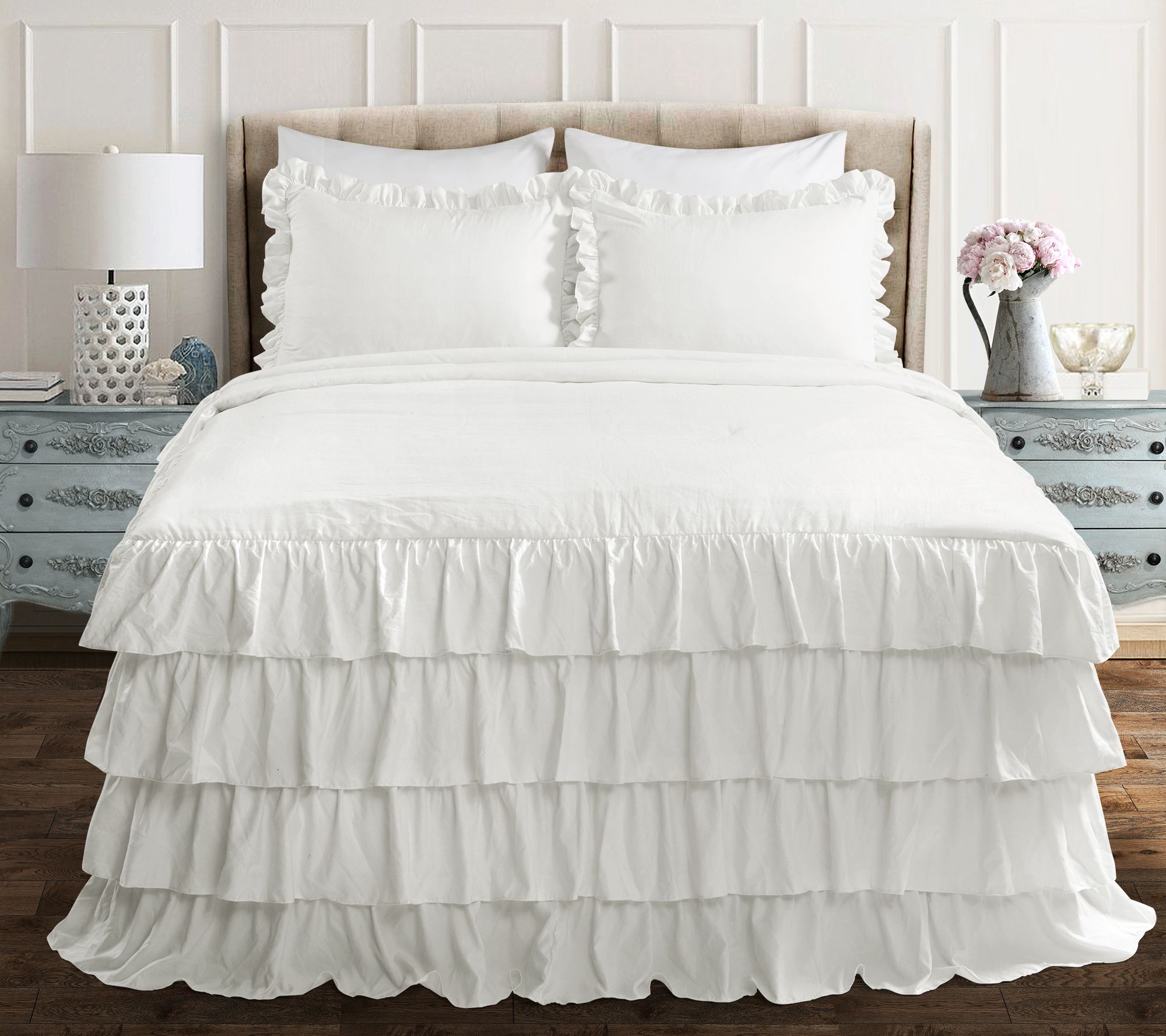 Allison Ruffle Skirt 3-Piece Queen Bedspread by Lush Decor - QVC.com