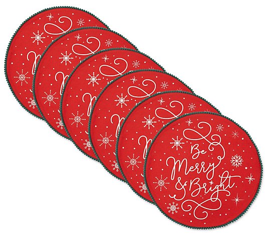 Design Imports Set of 6 Be Merry & Bright Placemats