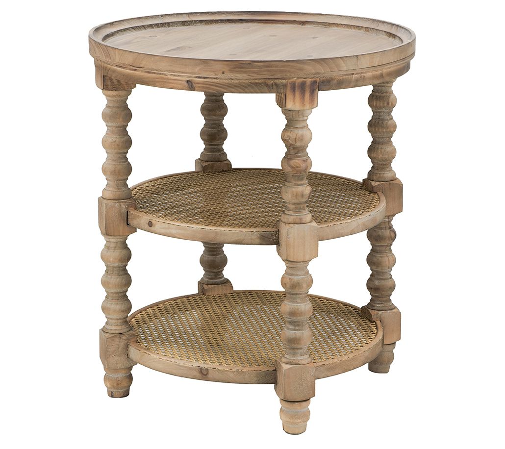 Wood Dolloped Round Side Table by Valerie