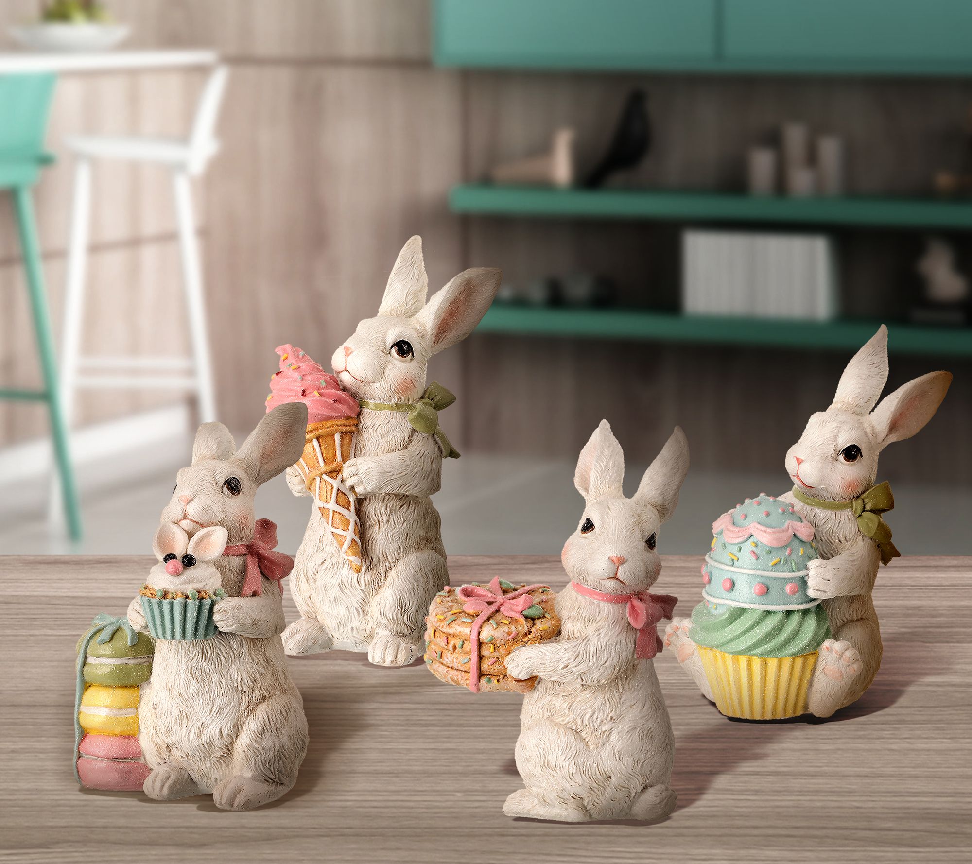 Resin Easter Bunny with Treats 6" by Valerie