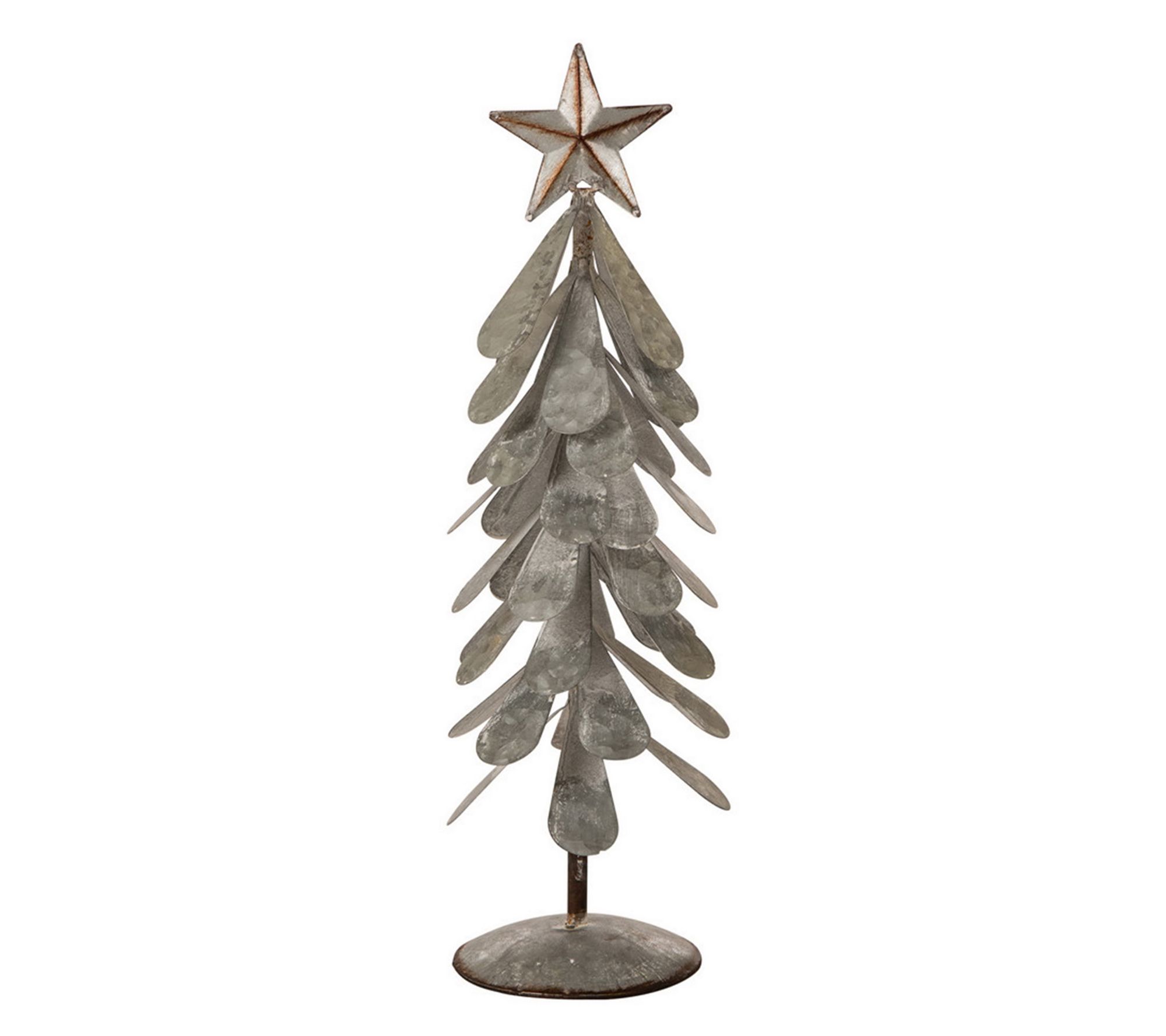 Glitzhome 18&quot; Metal Christmas Table Tree DecorWith Star - QVC.com