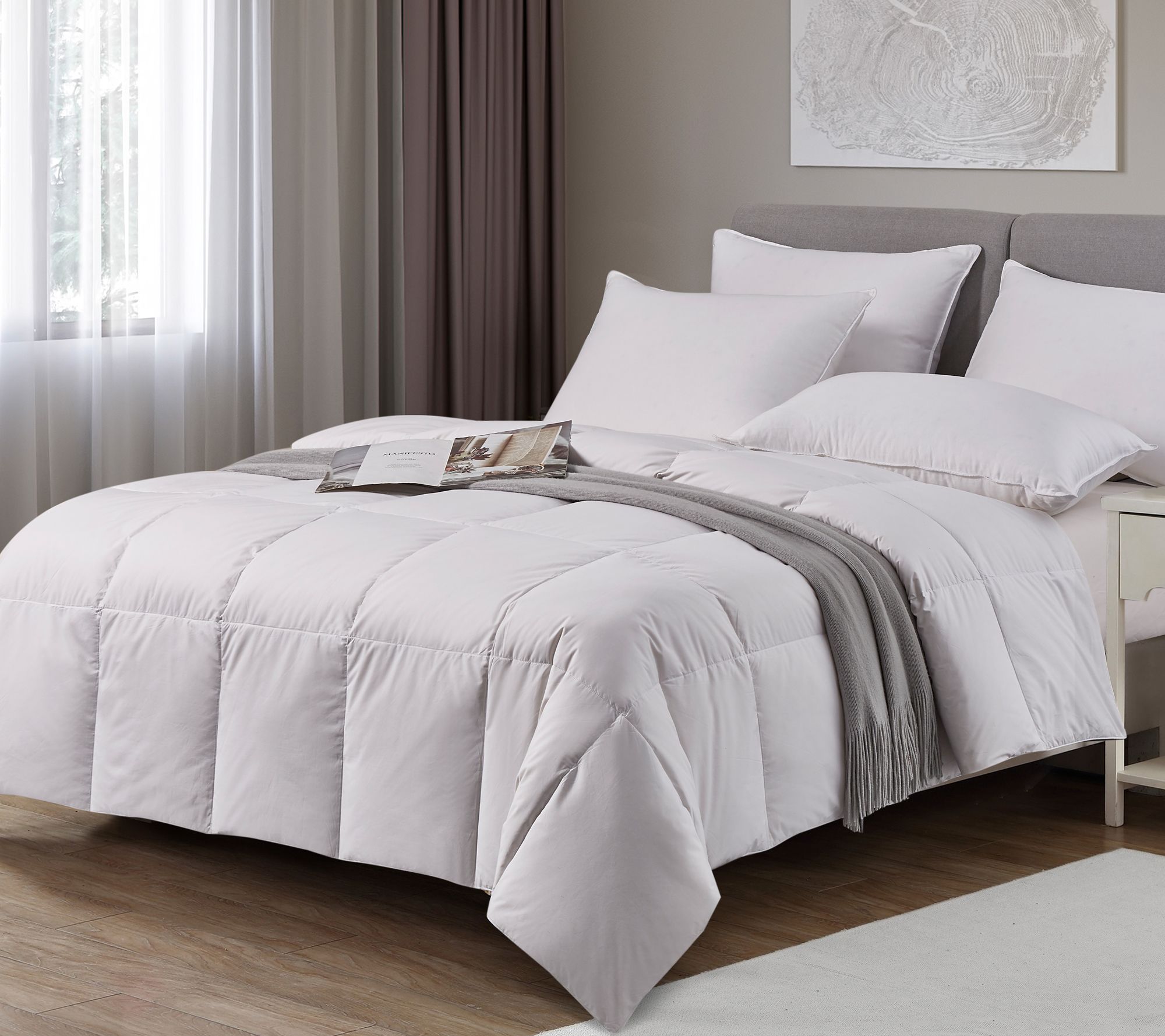 Cannon 330TC Light Warm White Down Fiber Comforter King - QVC.com