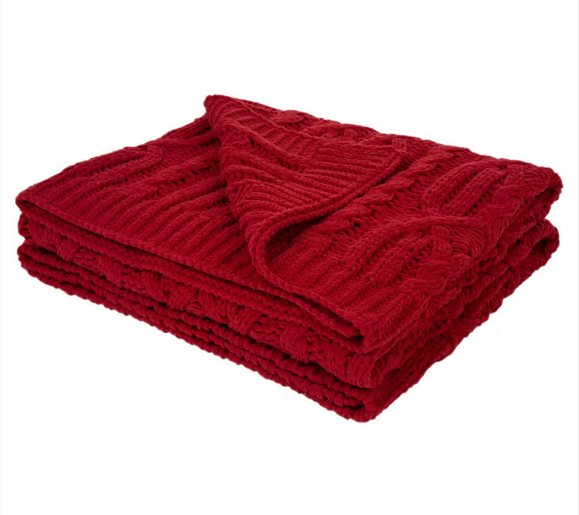 Red cable knit discount blanket