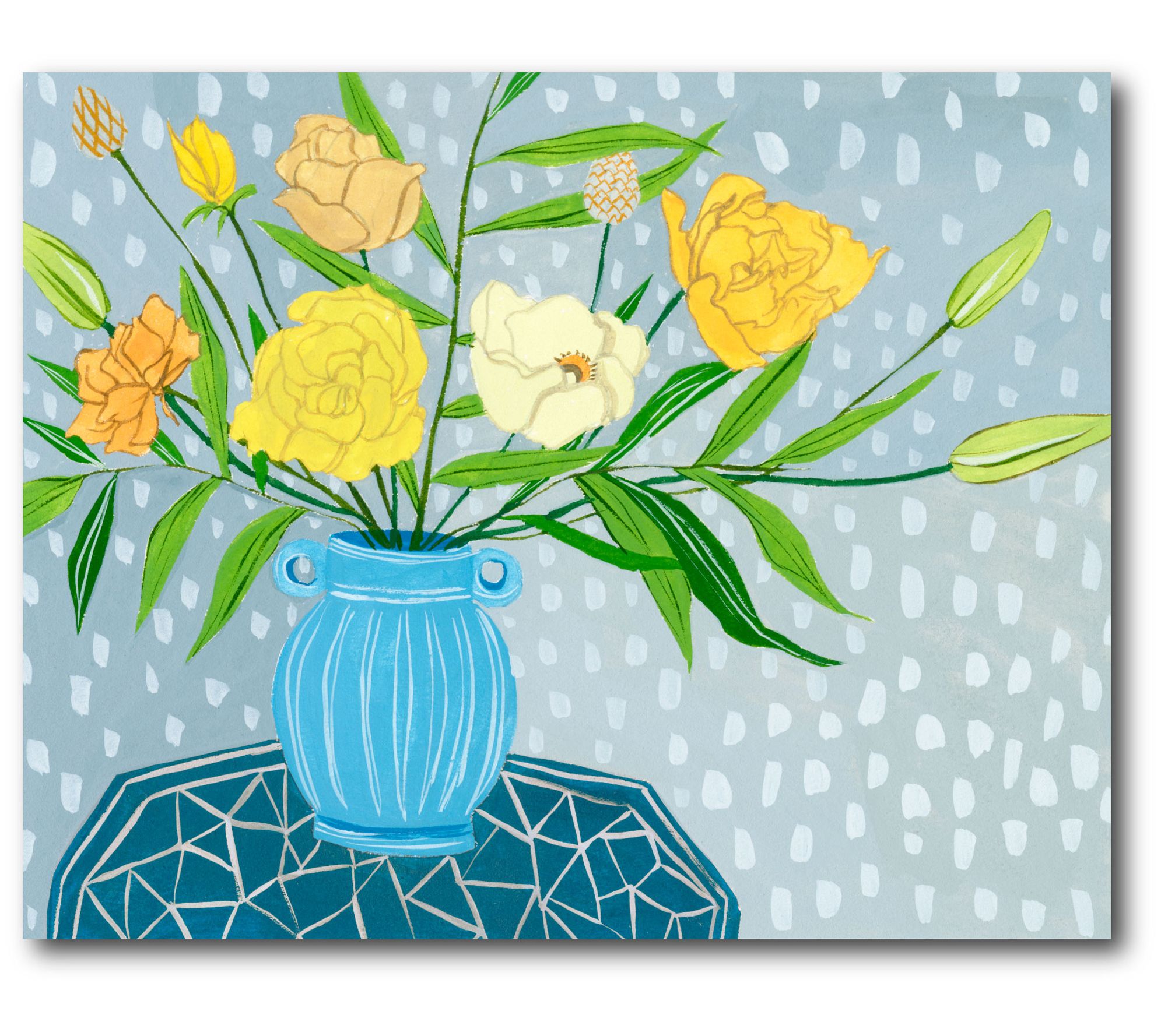 Courtside Market Flowers in Vase II 16x20 Canvas Wall Art 