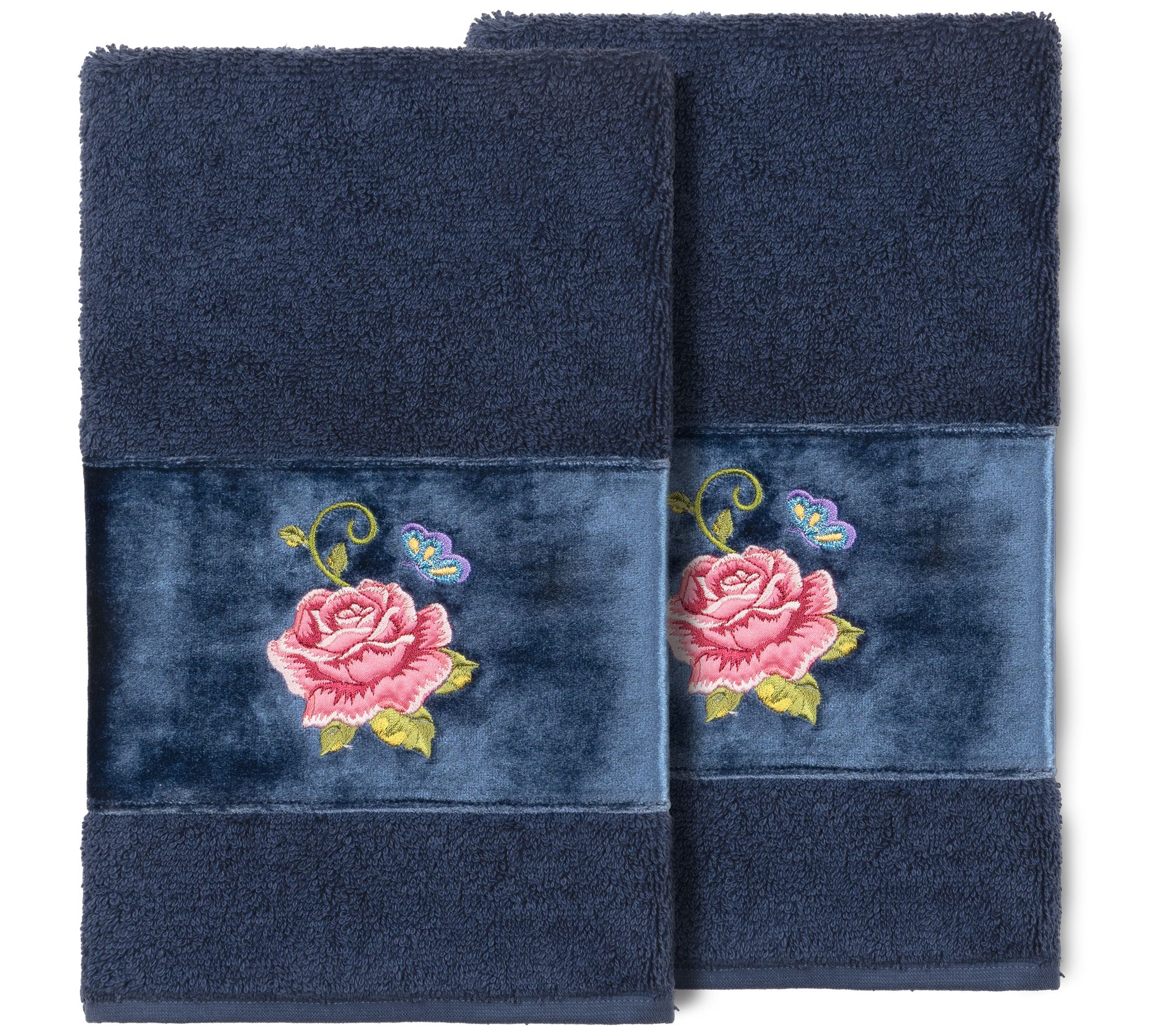 Linum Home Textiles Rebecca 2PC Embellished Hand Towel Set
