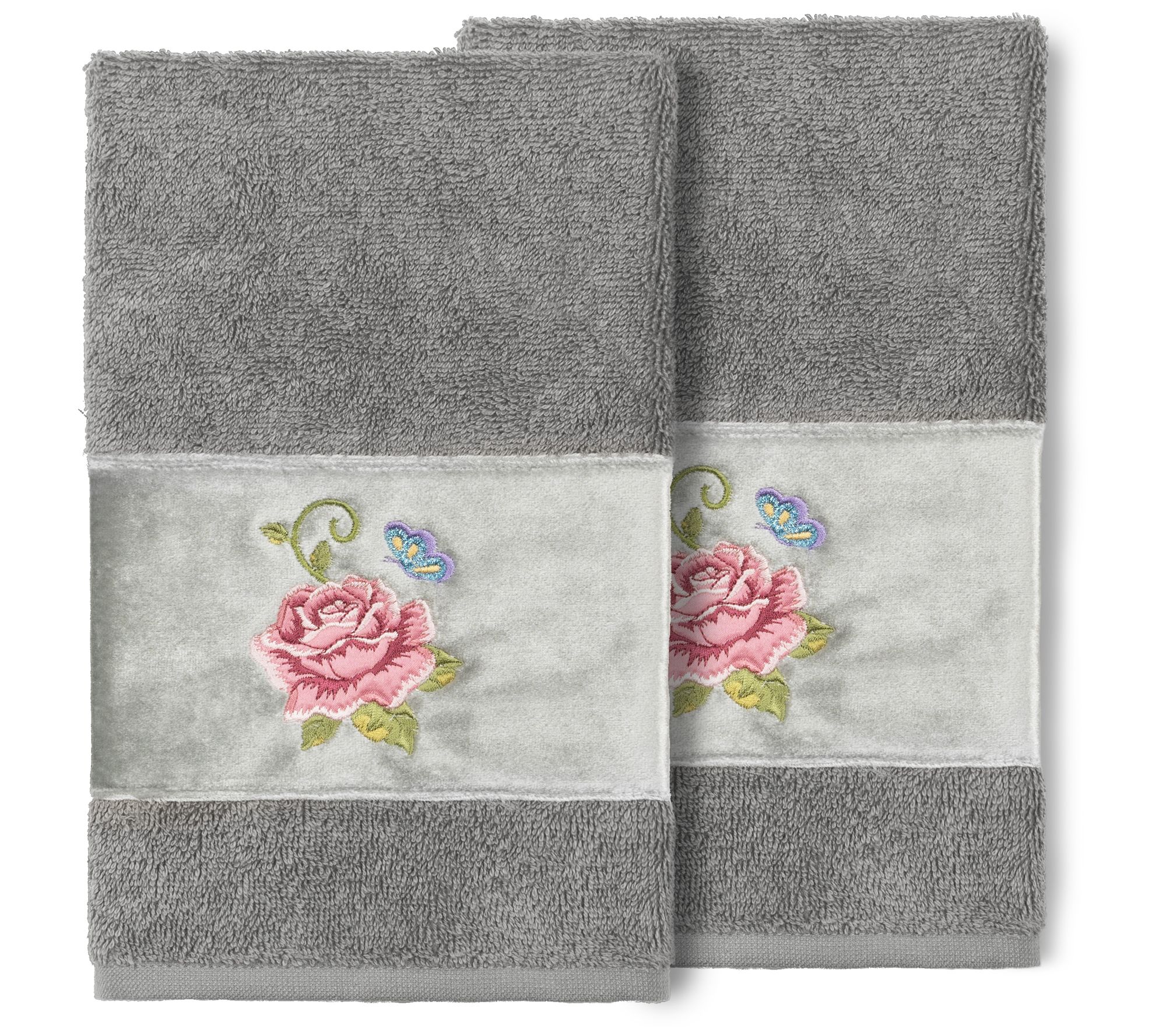 Linum Home Textiles Rebecca 2PC Embellished Hand Towel Set