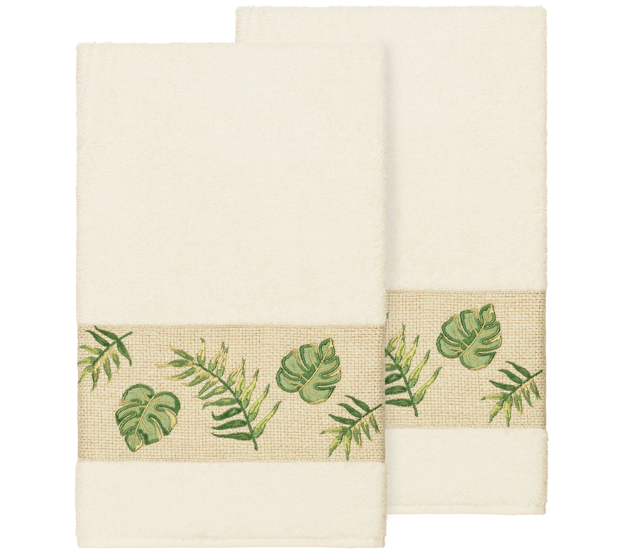 Linum Home Textiles Zoe 2PC Embellished Bath Towel Set