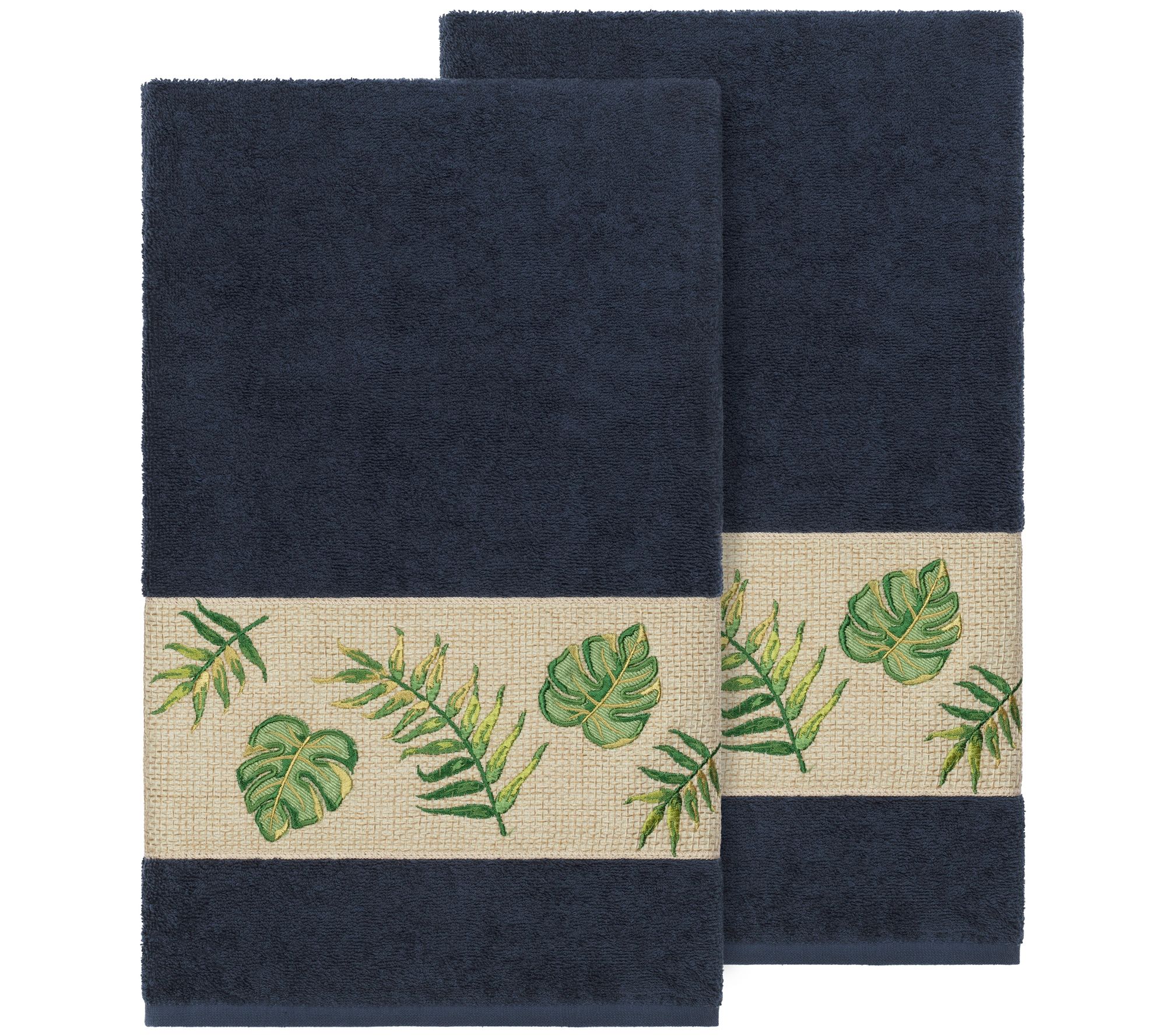 Linum Home Textiles Zoe 2PC Embellished Bath Towel Set