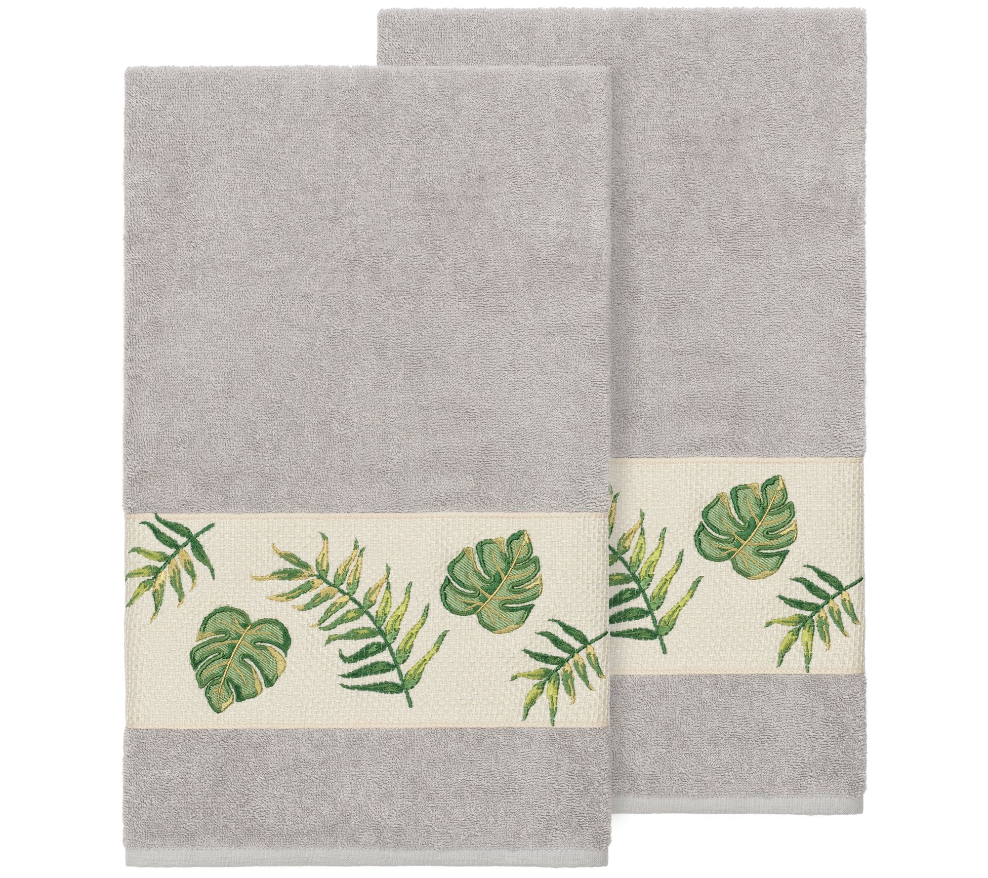 Linum Home Textiles Zoe 2PC Embellished Bath Towel Set