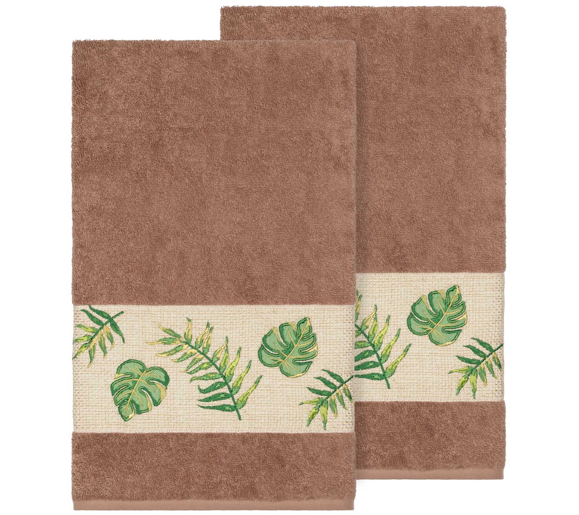 Linum Home Textiles Zoe 2PC Embellished Bath Towel Set